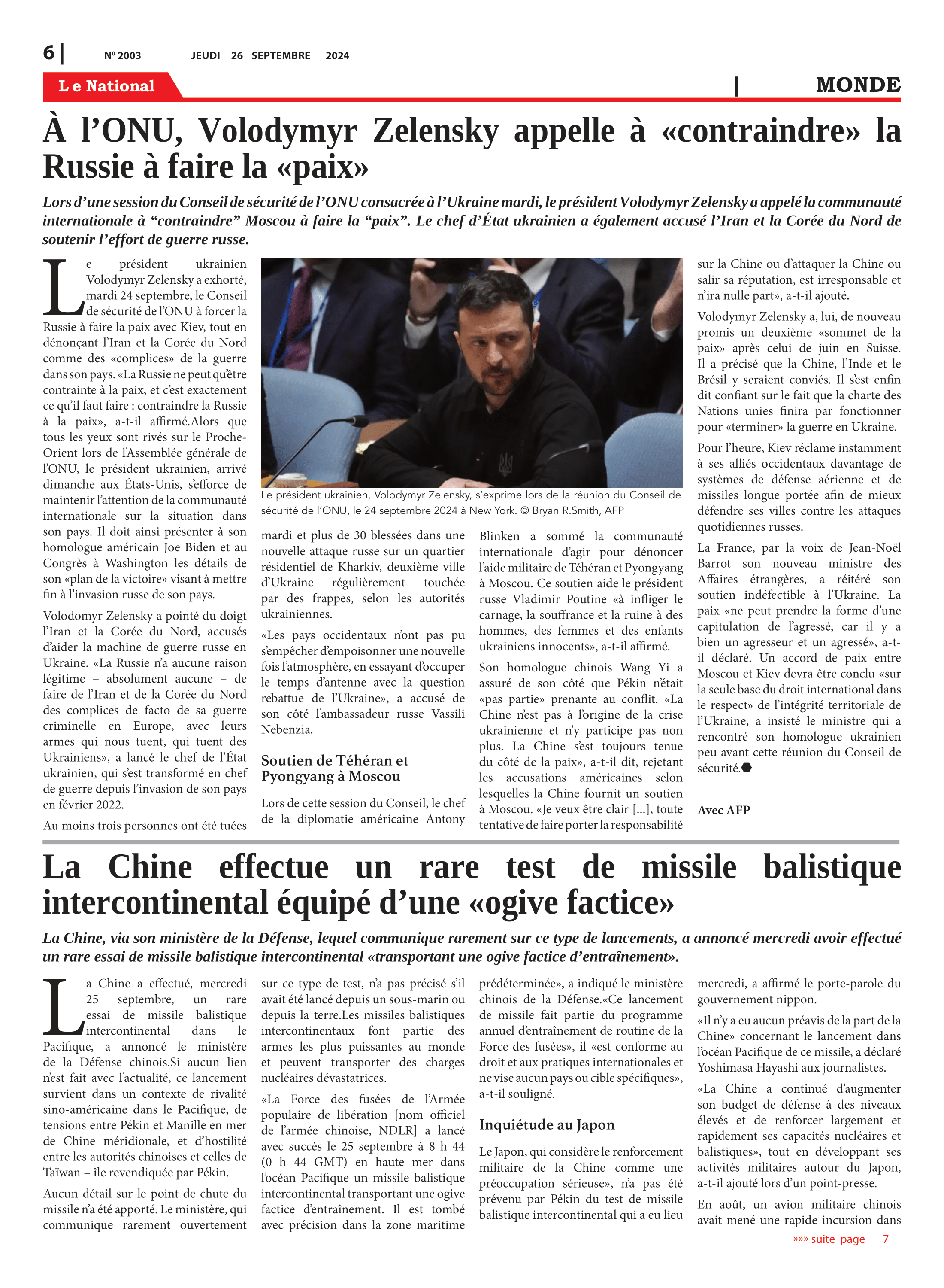 Page 6 de l'édition 2003