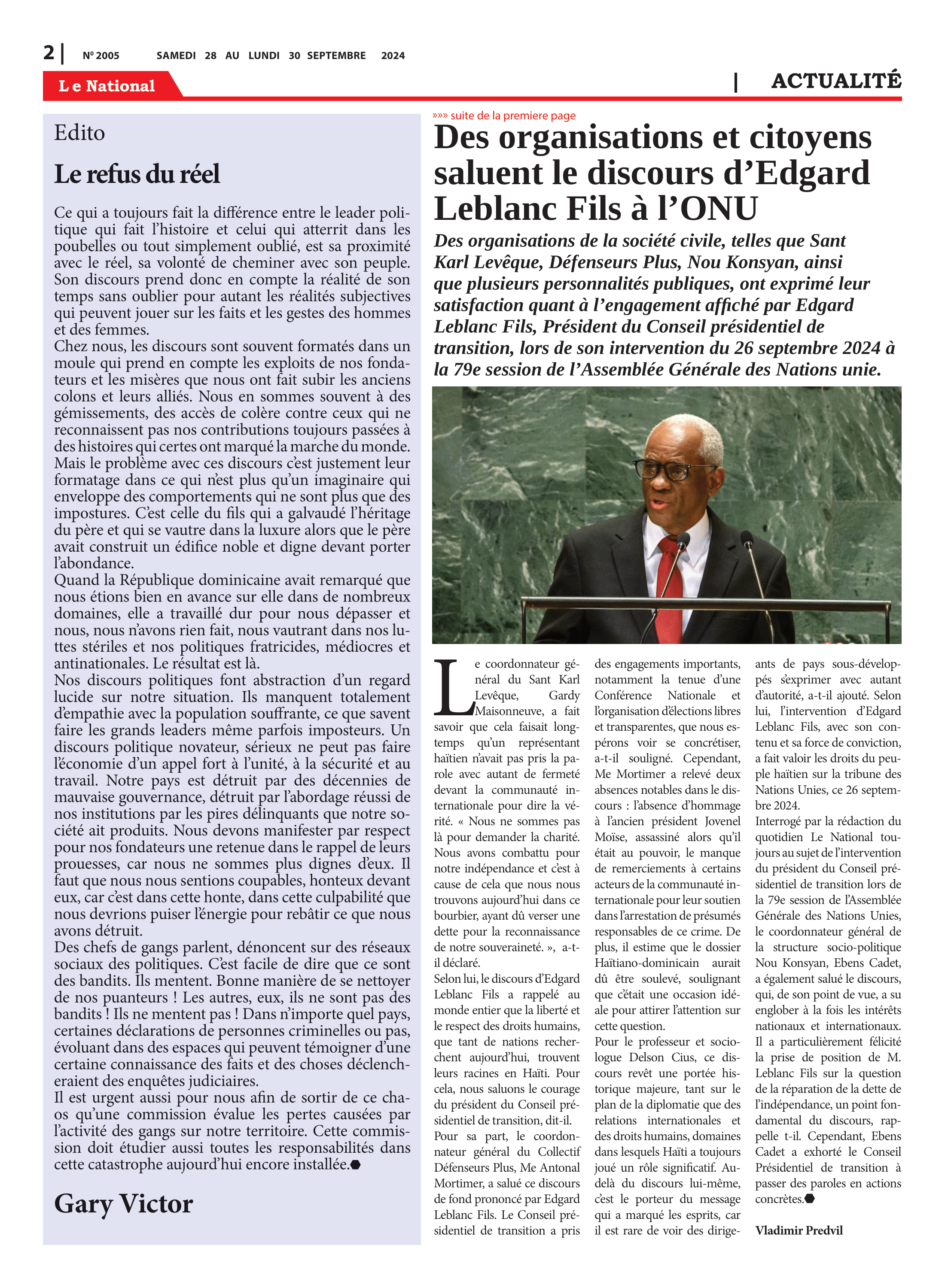 Page 2 de l'édition 2005