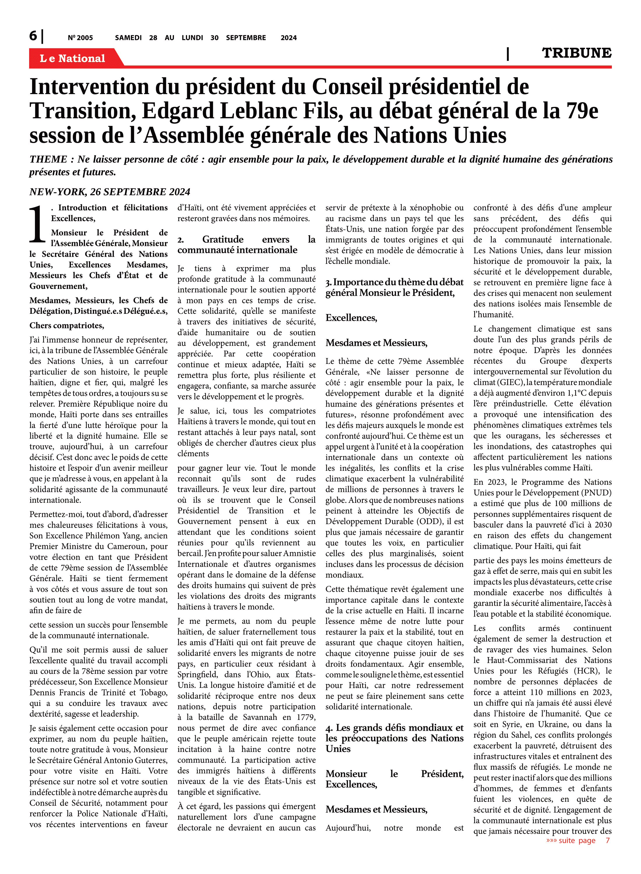 Page 6 de l'édition 2005