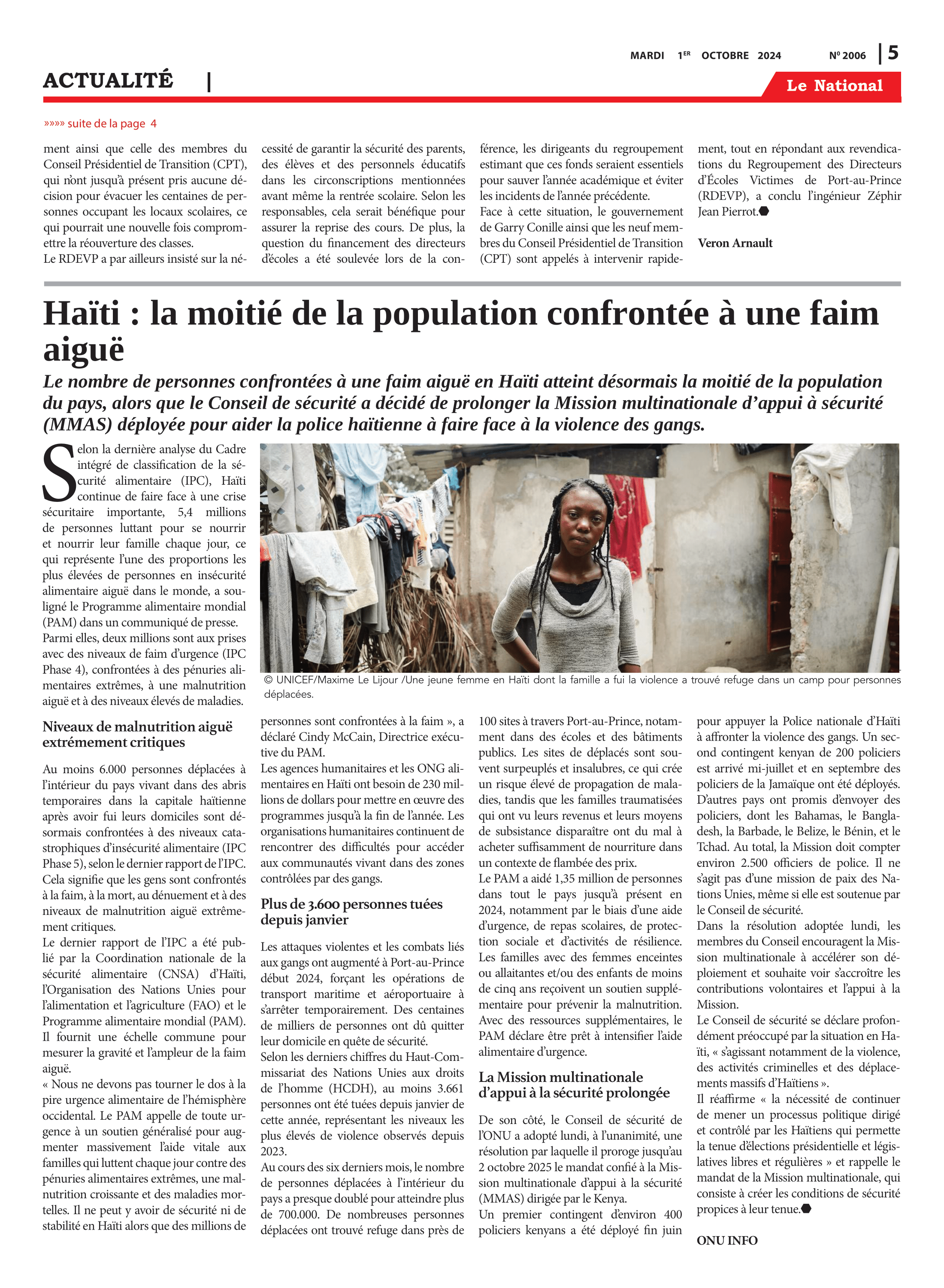 Page 5 de l'édition 2006