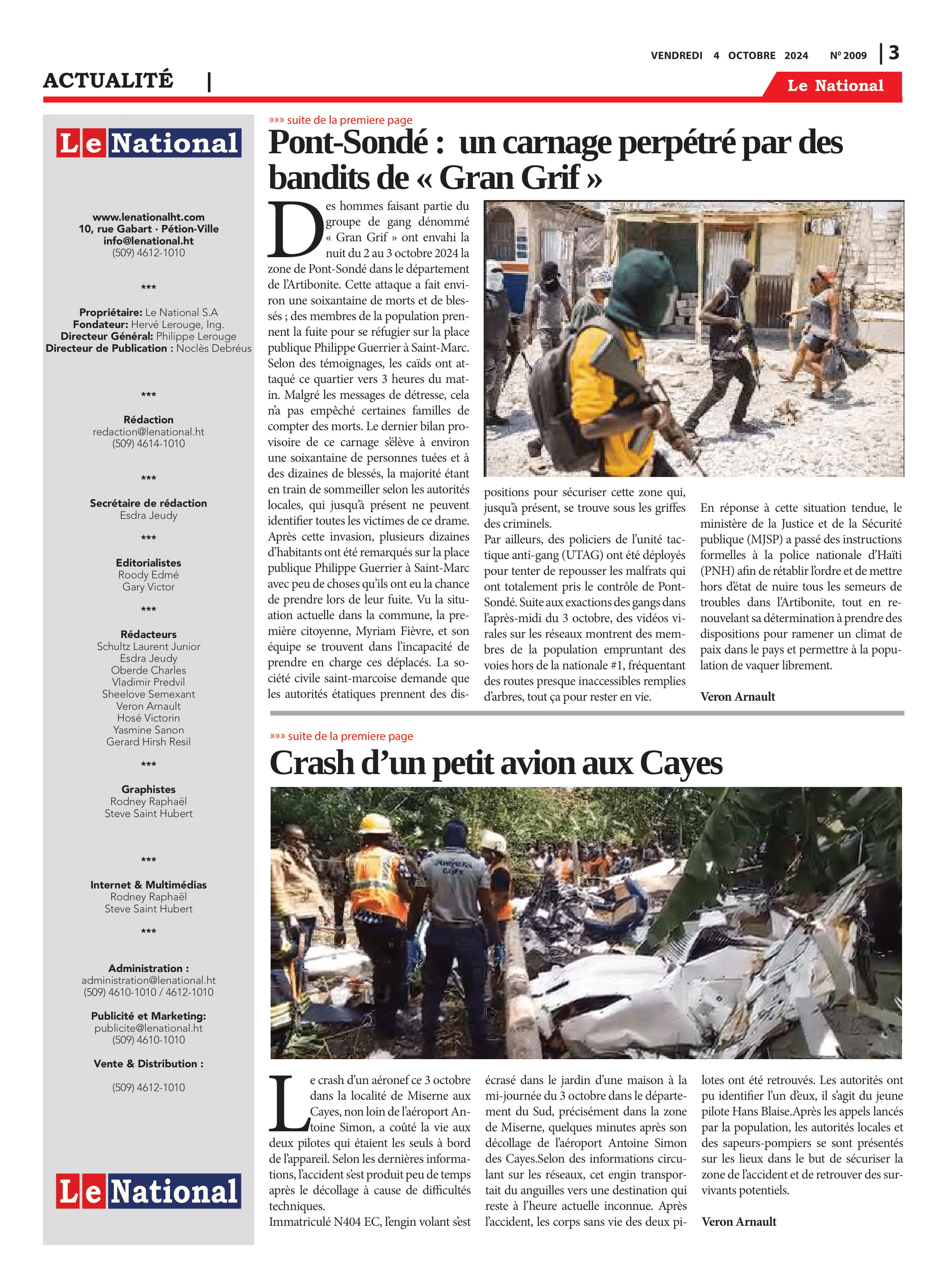 Page 3 de l'édition 2009