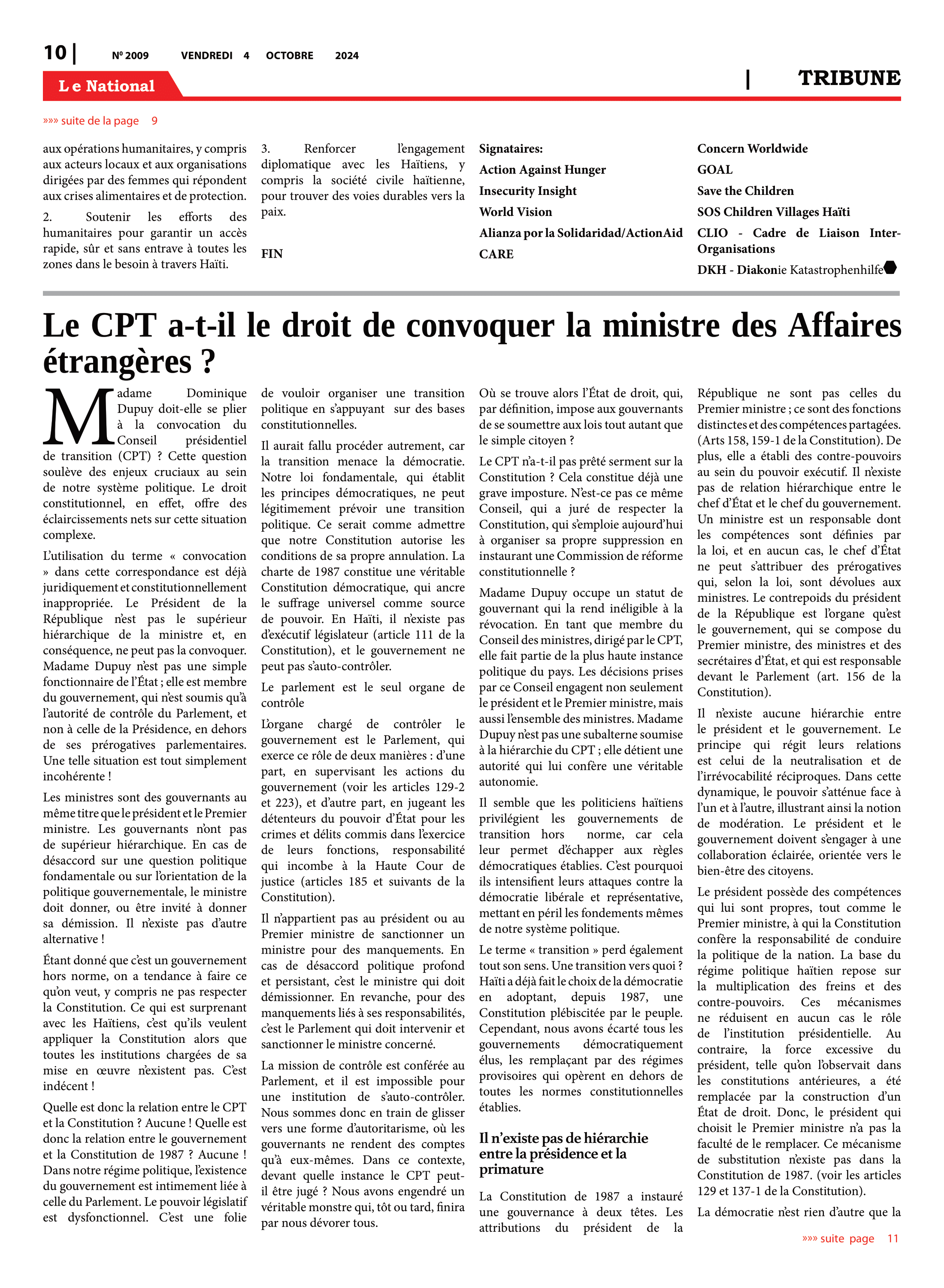 Page 10 de l'édition 2009