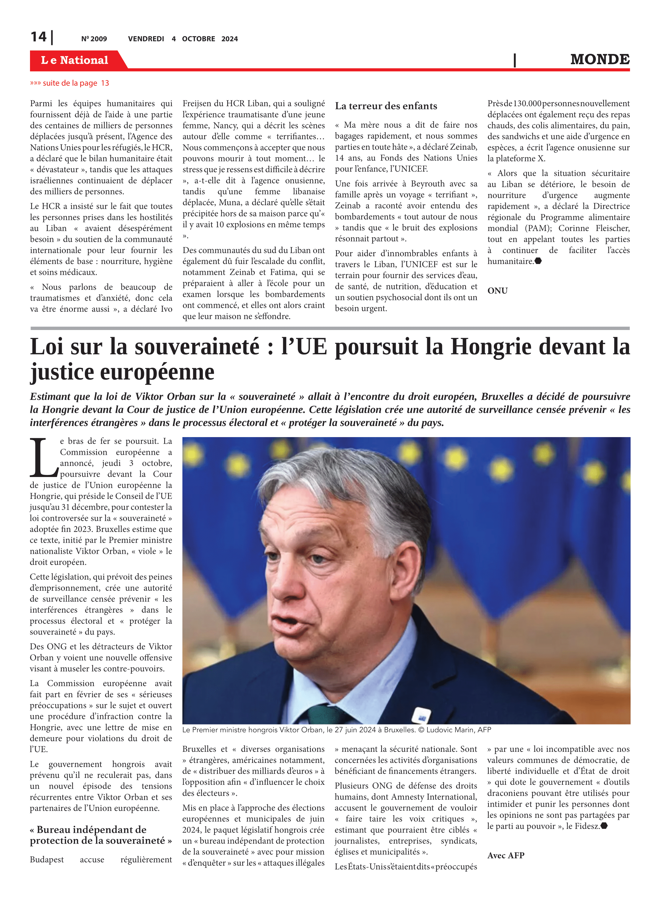 Page 14 de l'édition 2009