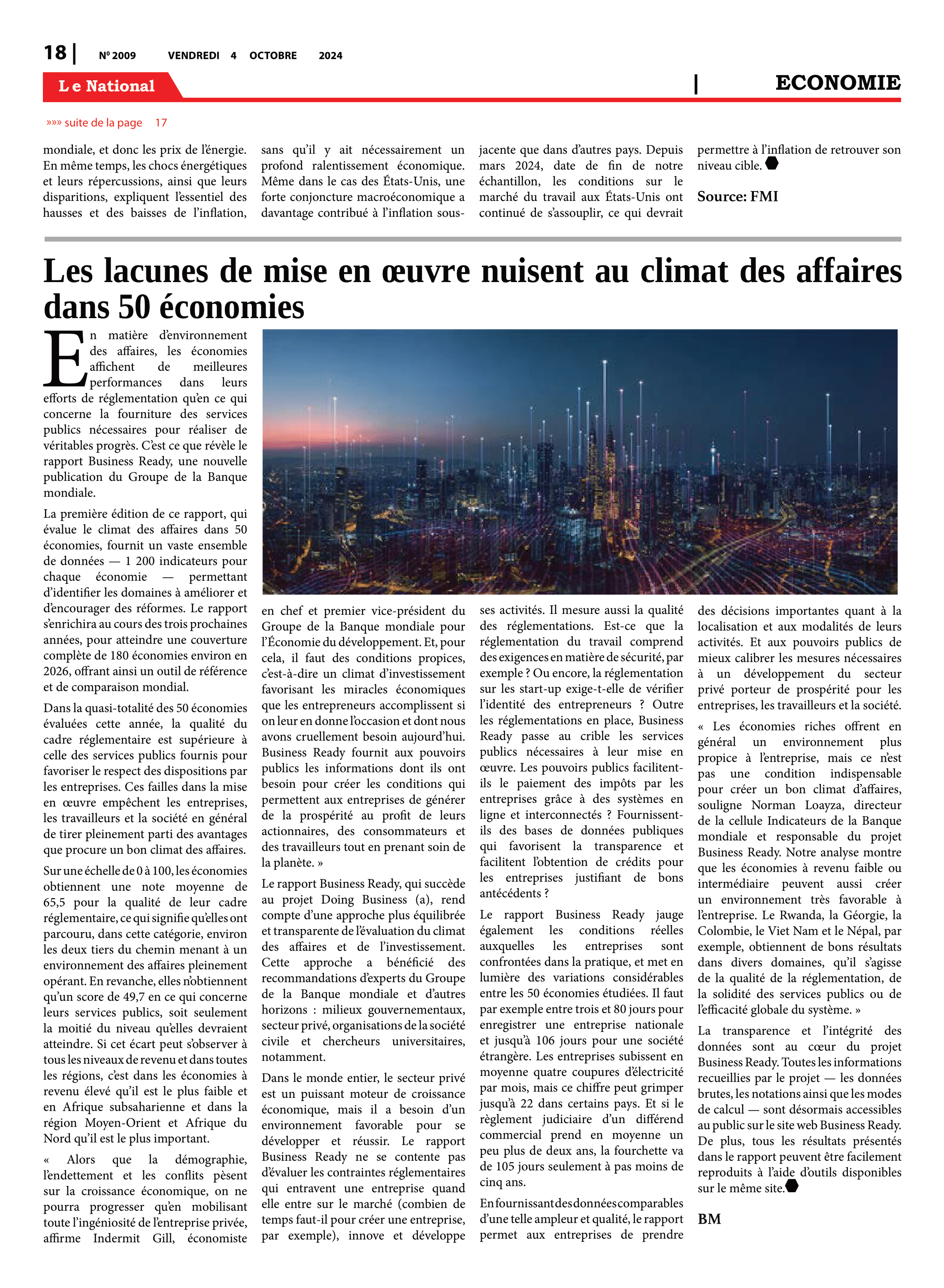 Page 18 de l'édition 2009
