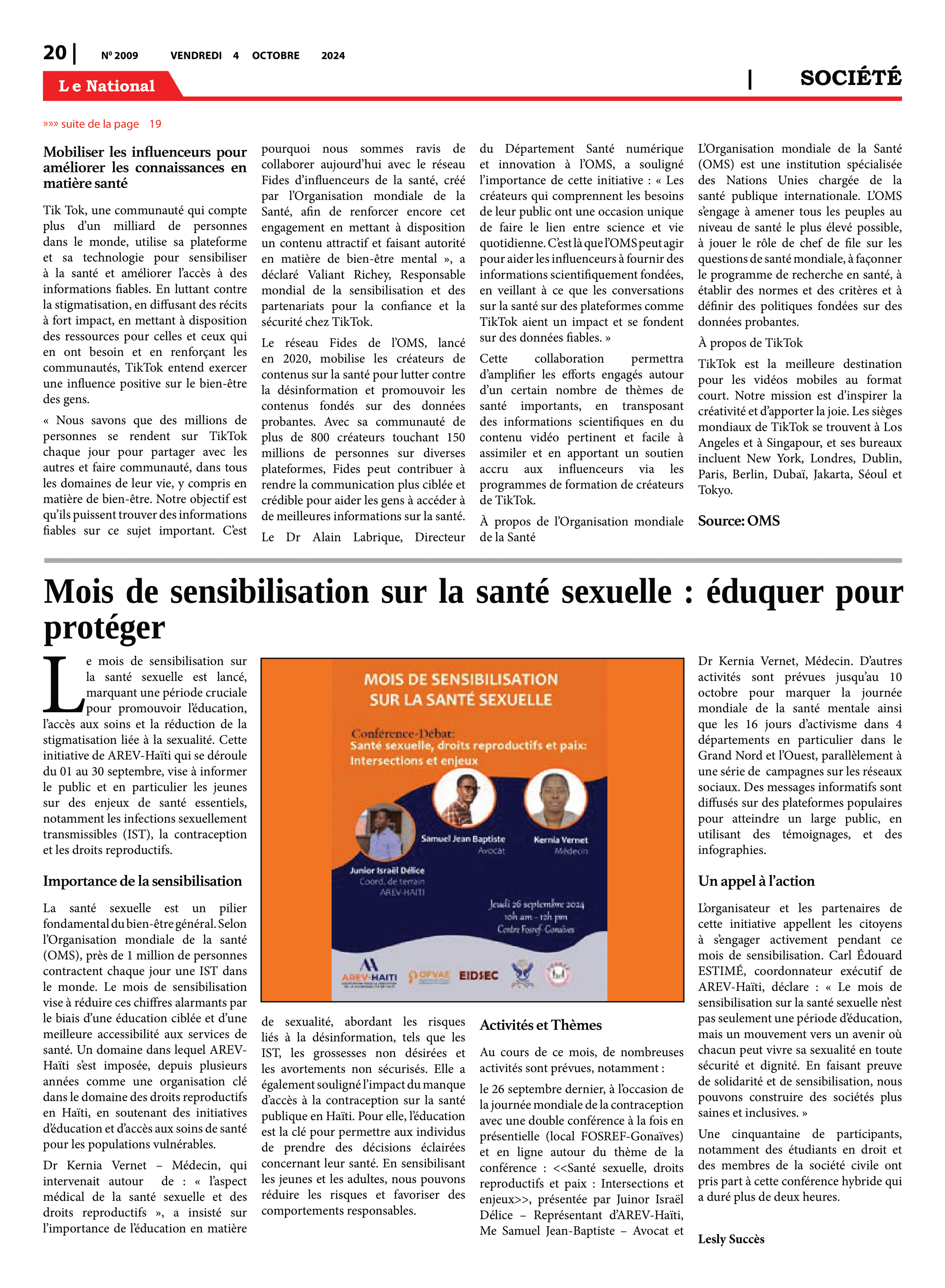 Page 20 de l'édition 2009