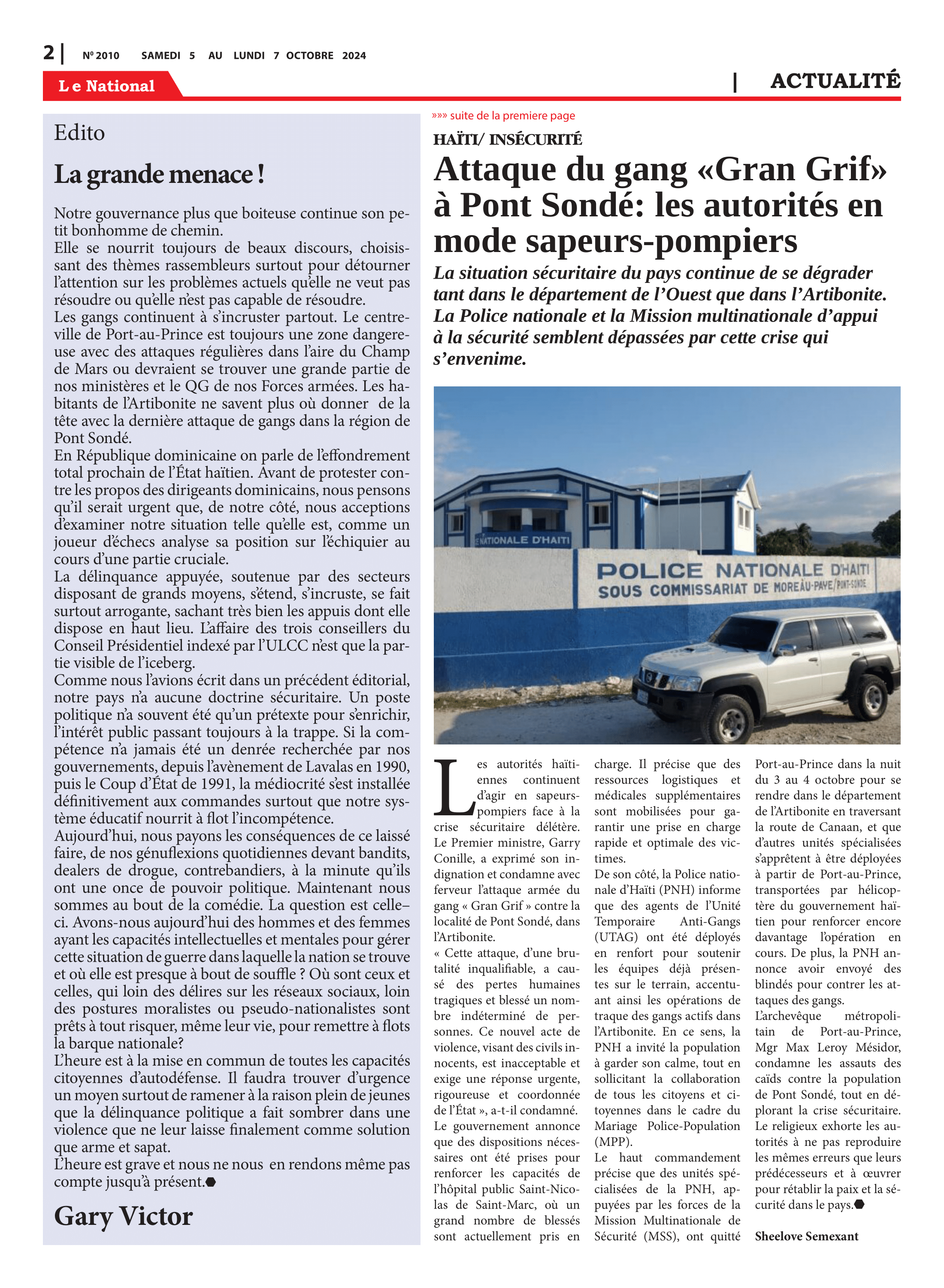 Page 2 de l'édition 2010