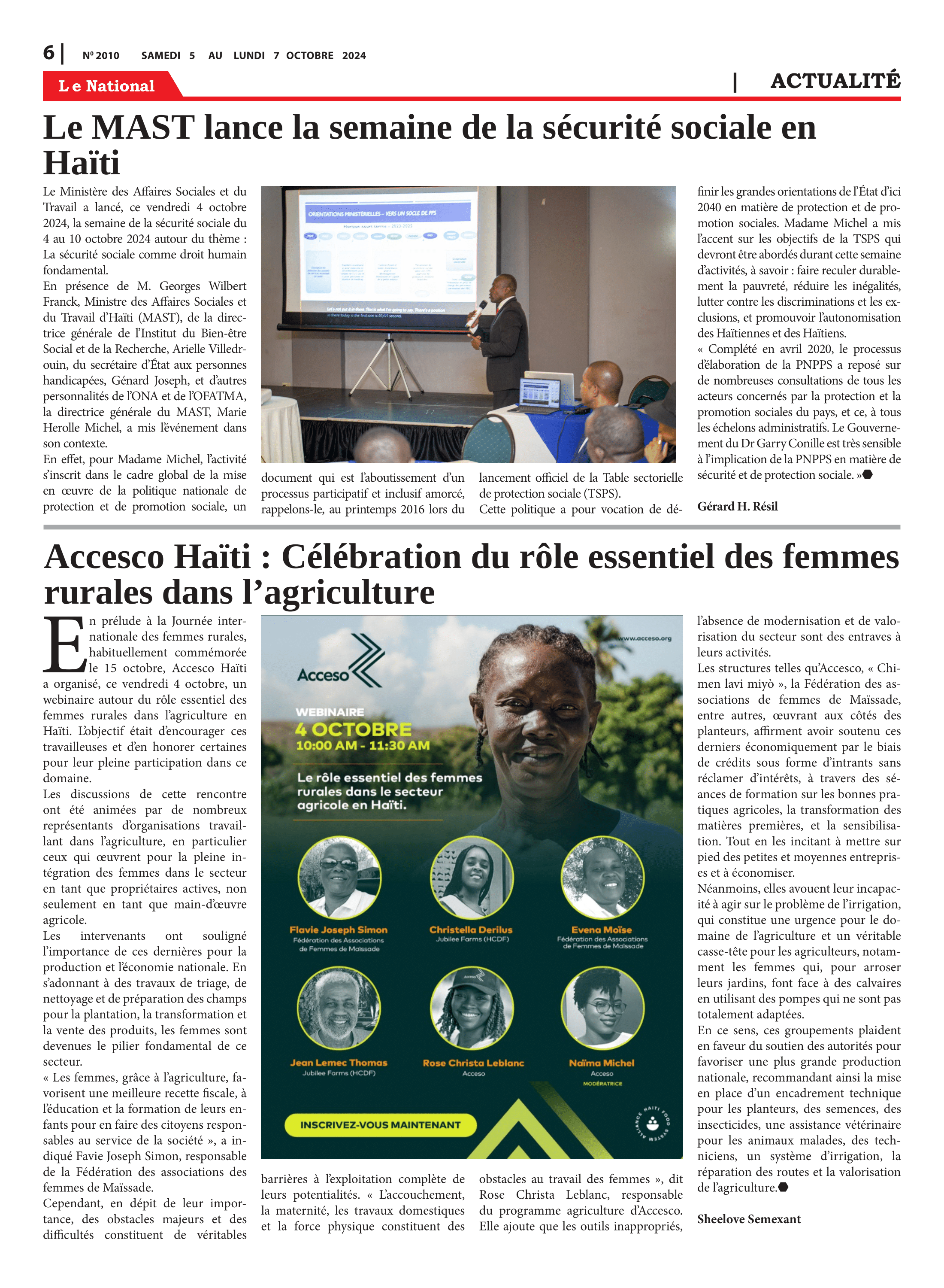 Page 6 de l'édition 2010