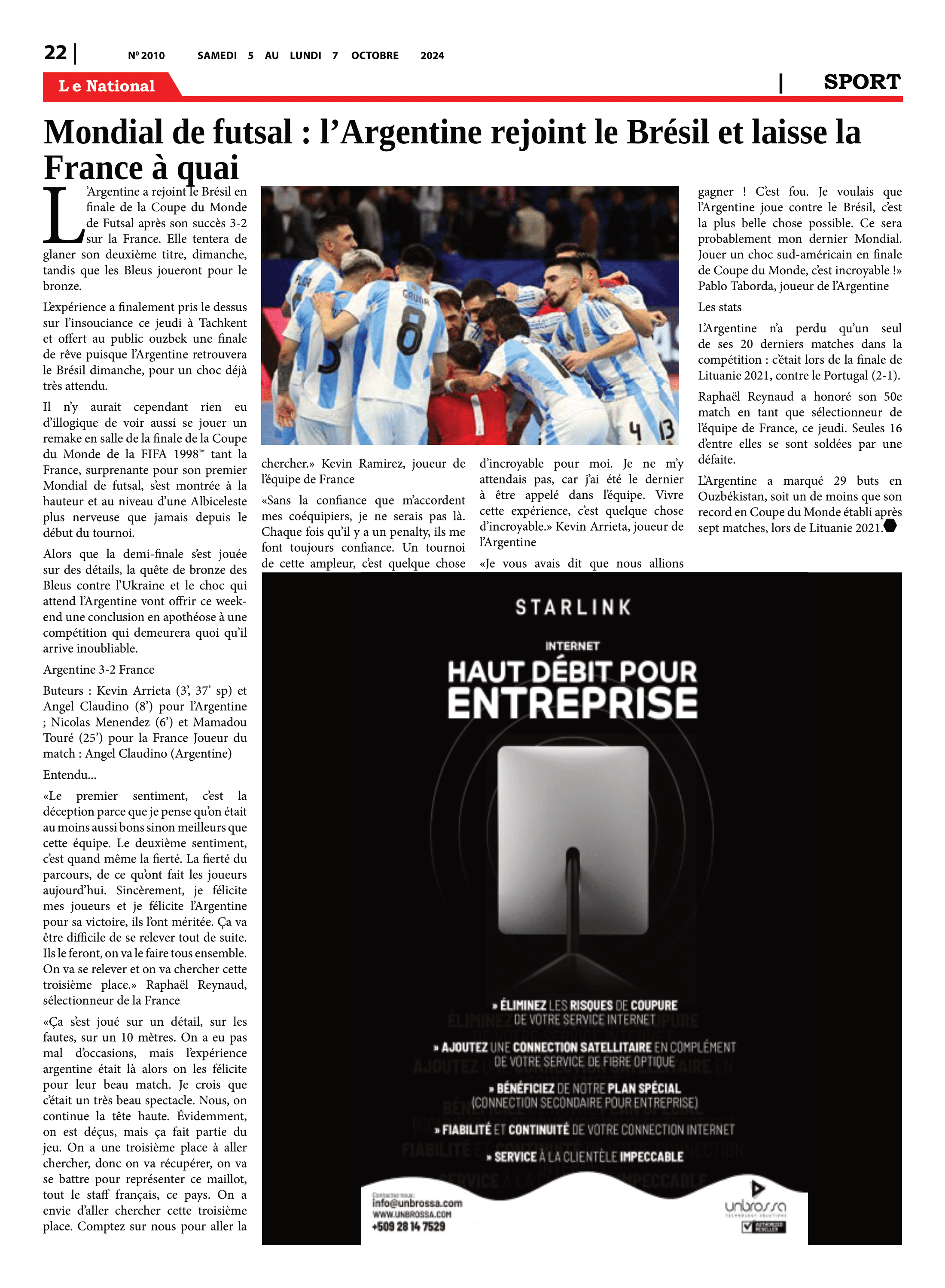 Page 22 de l'édition 2010