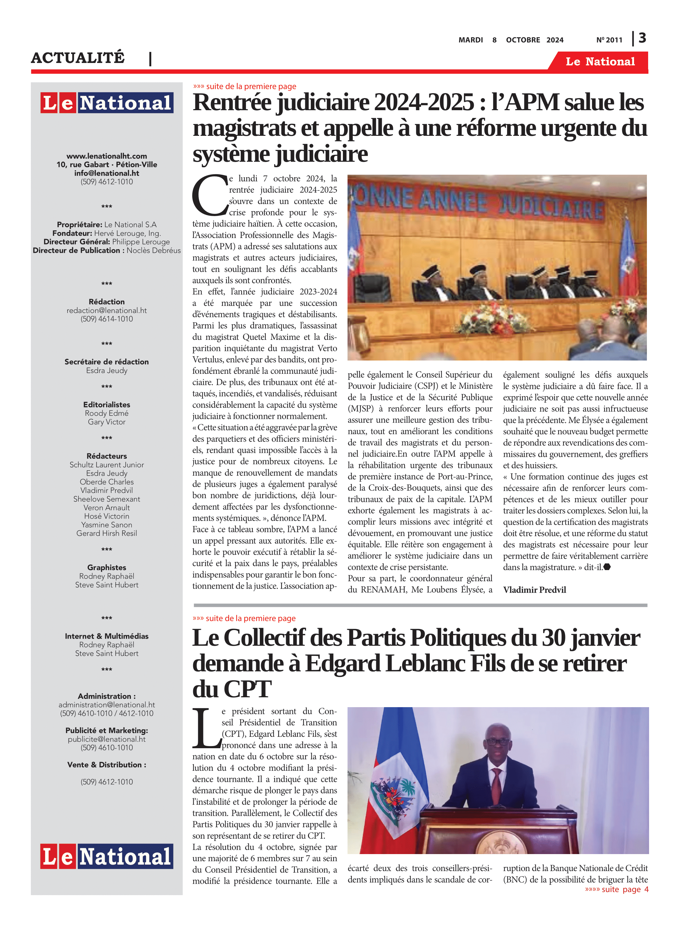 Page 3 de l'édition 2011