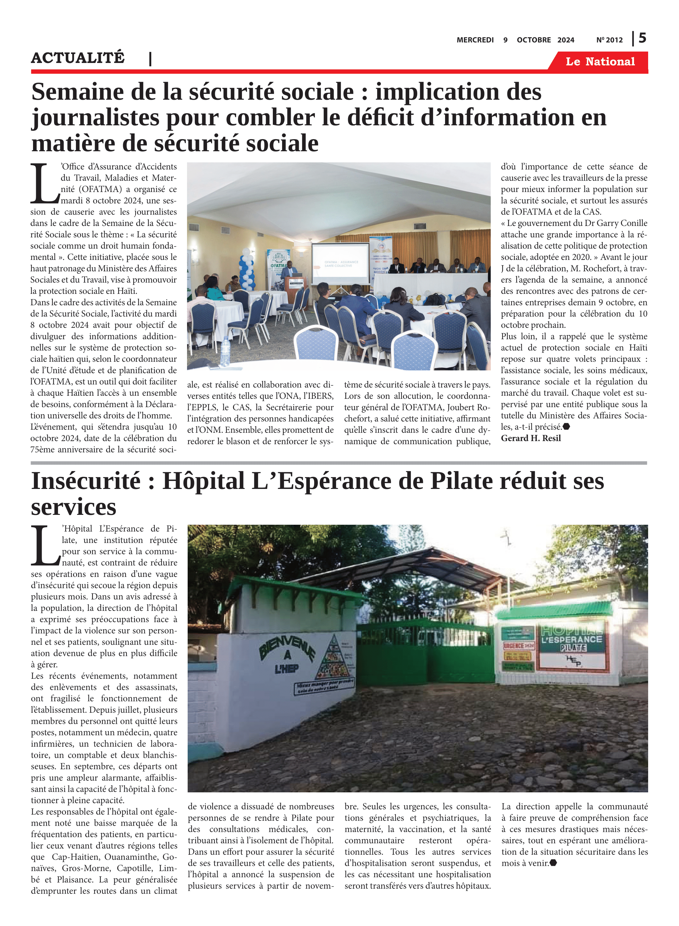 Page 5 de l'édition 2012