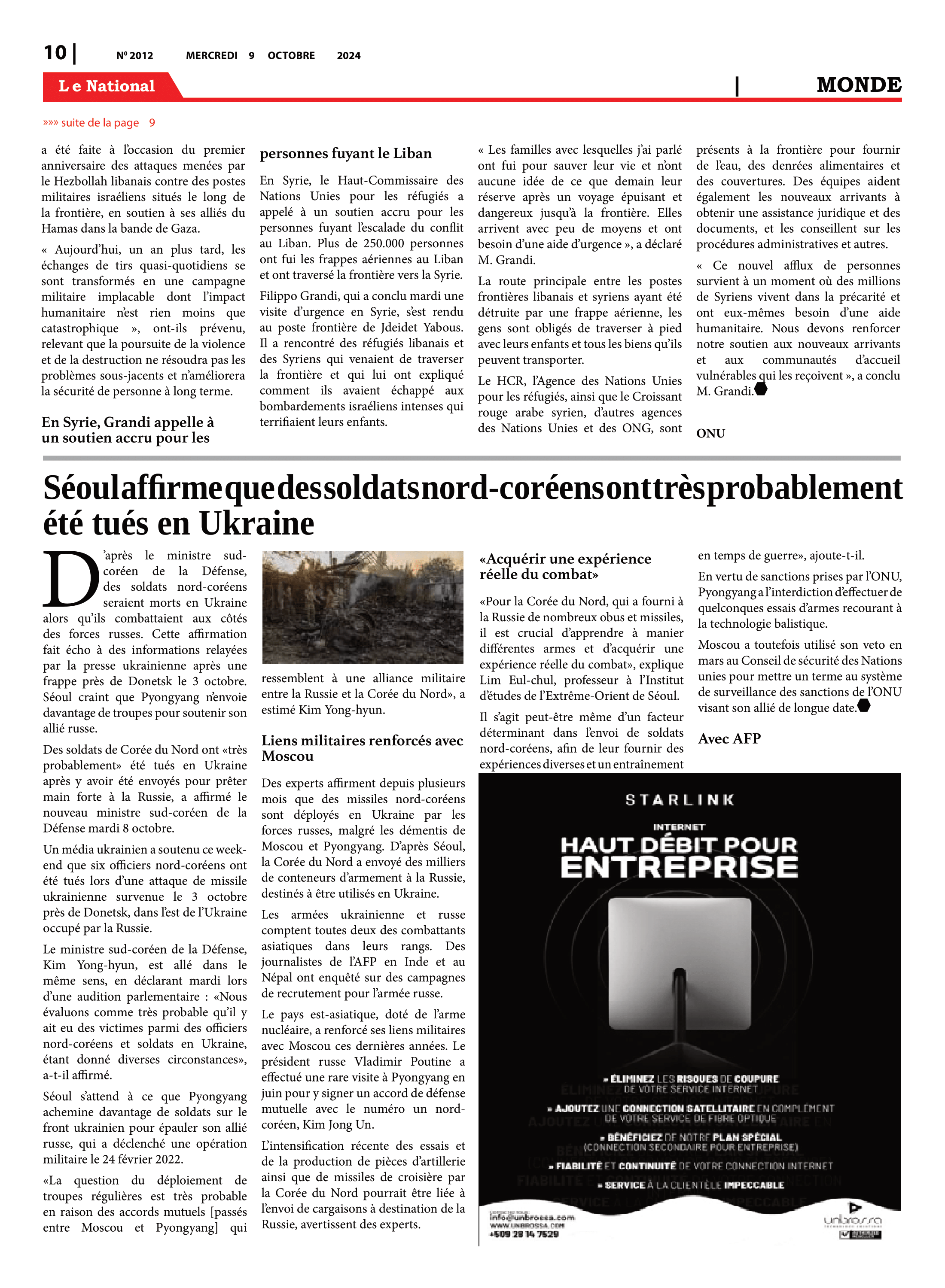 Page 10 de l'édition 2012