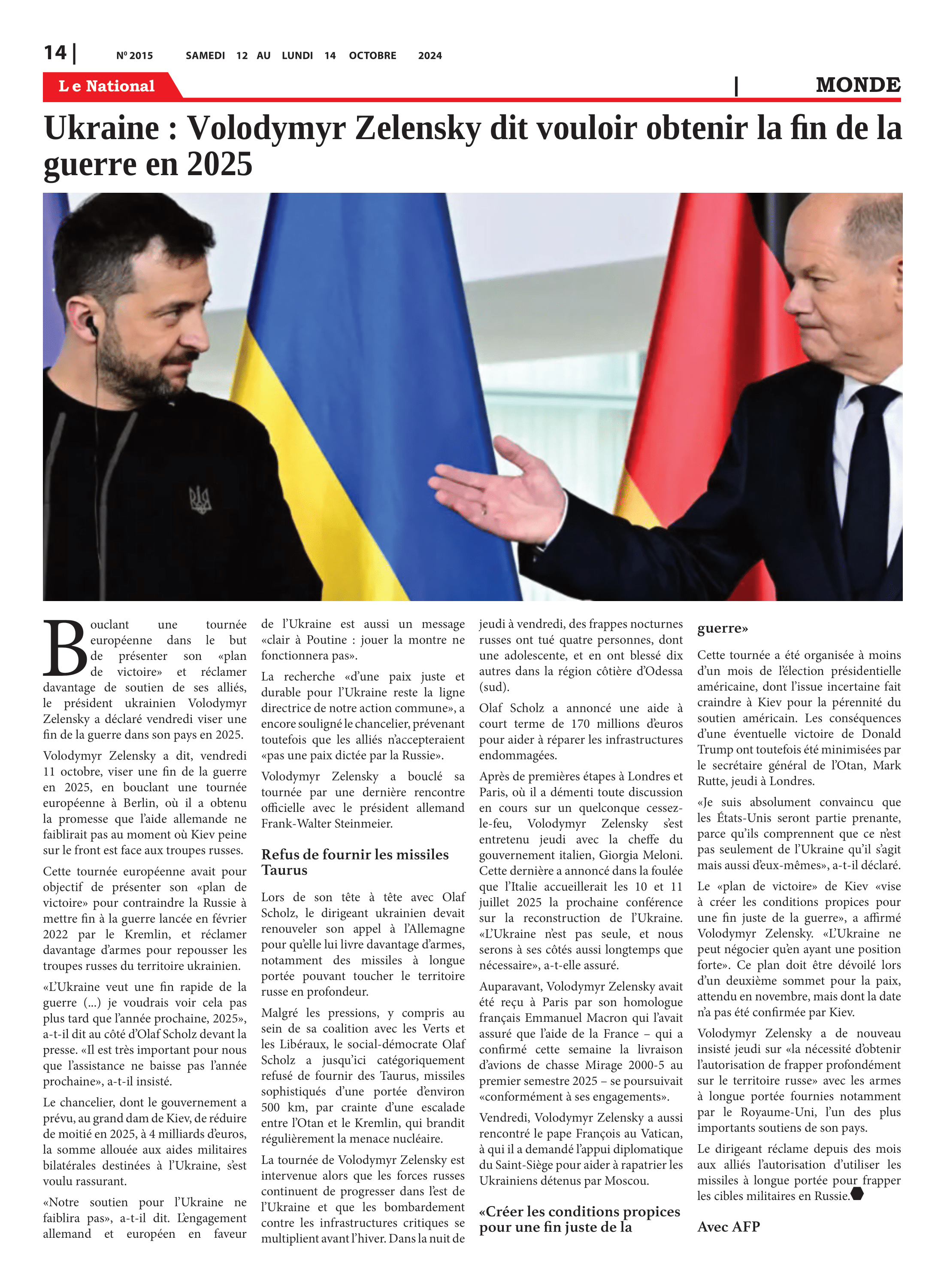 Page 14 de l'édition 2015