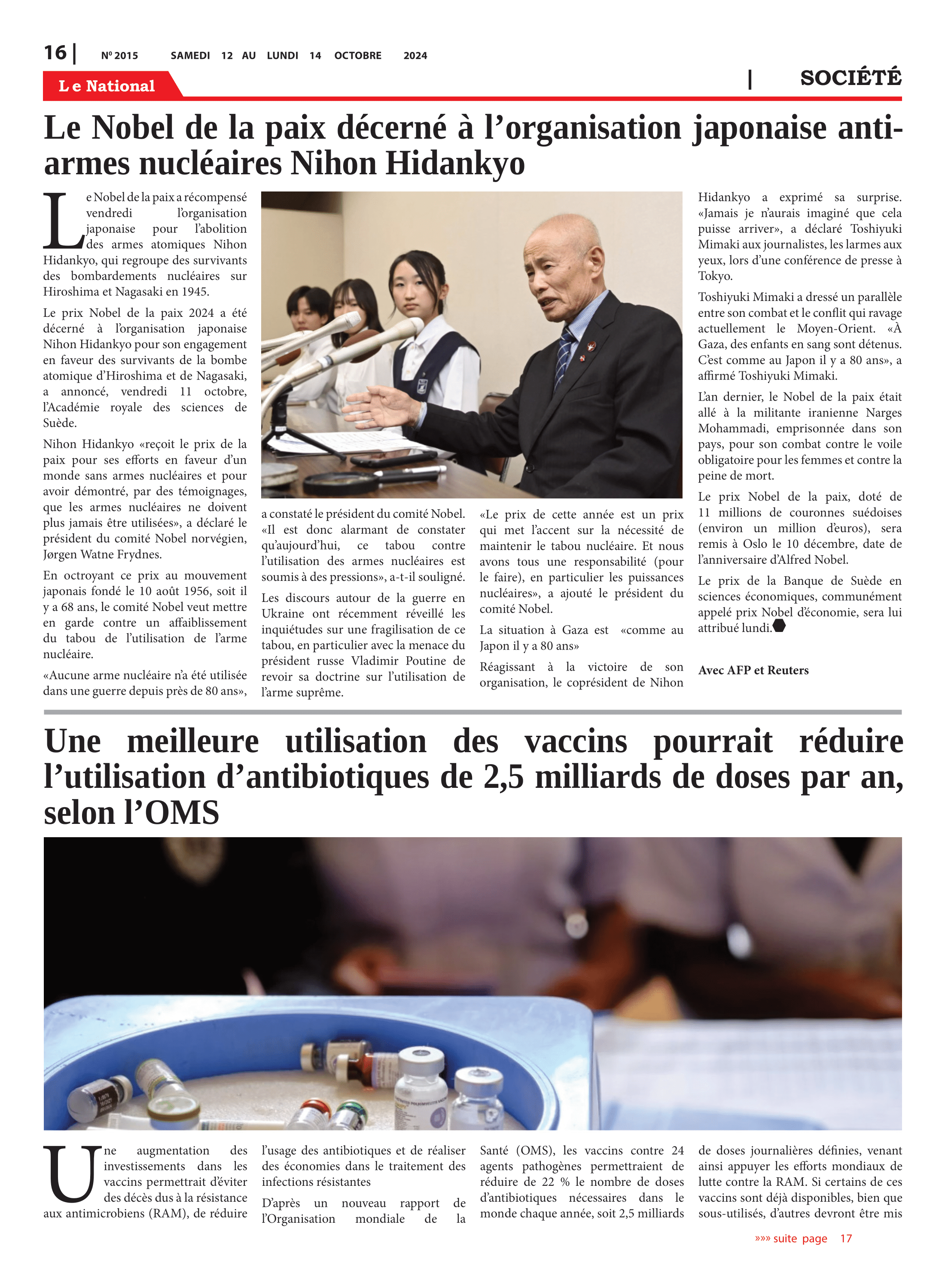 Page 16 de l'édition 2015