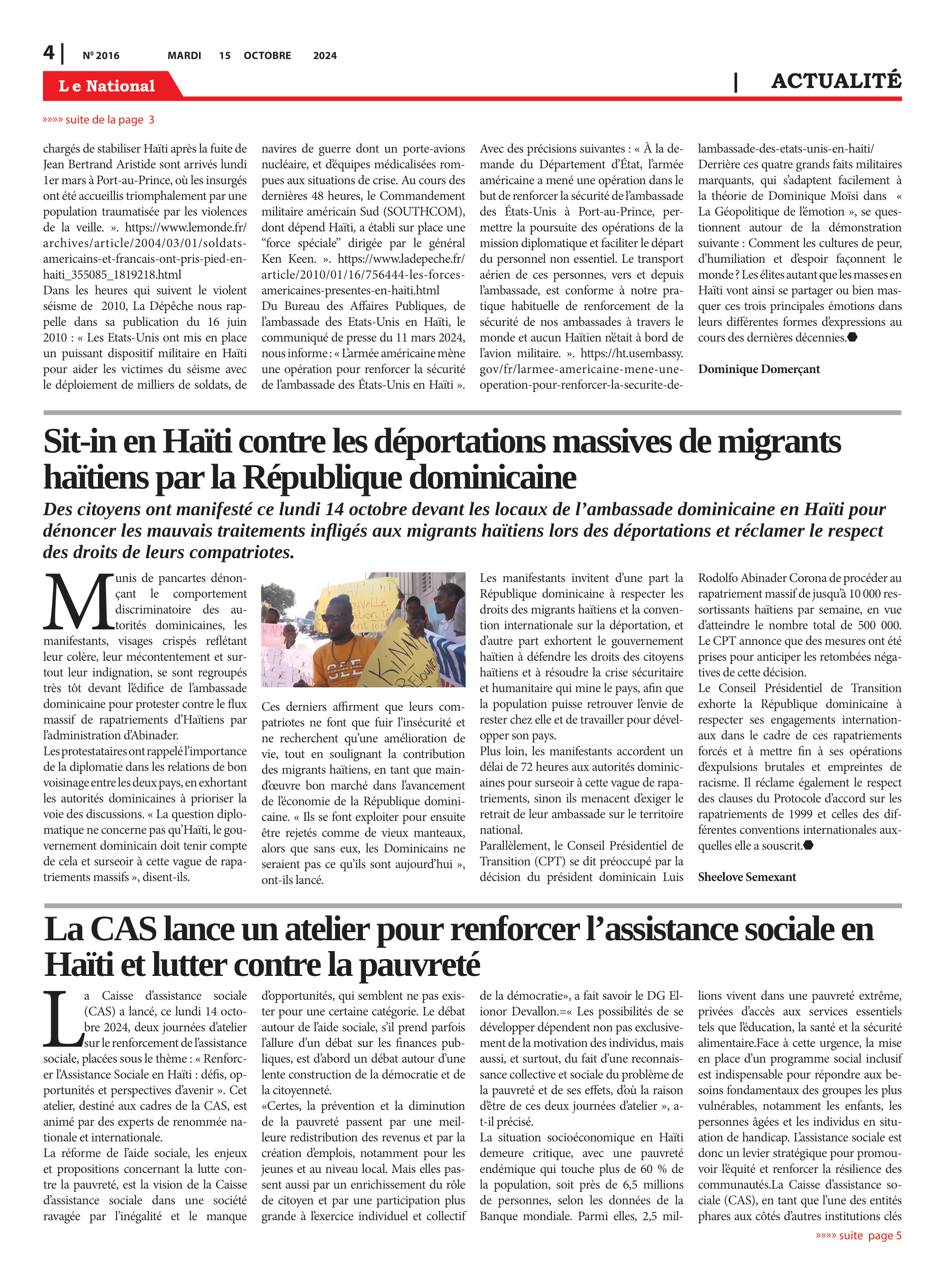 Page 4 de l'édition 2016
