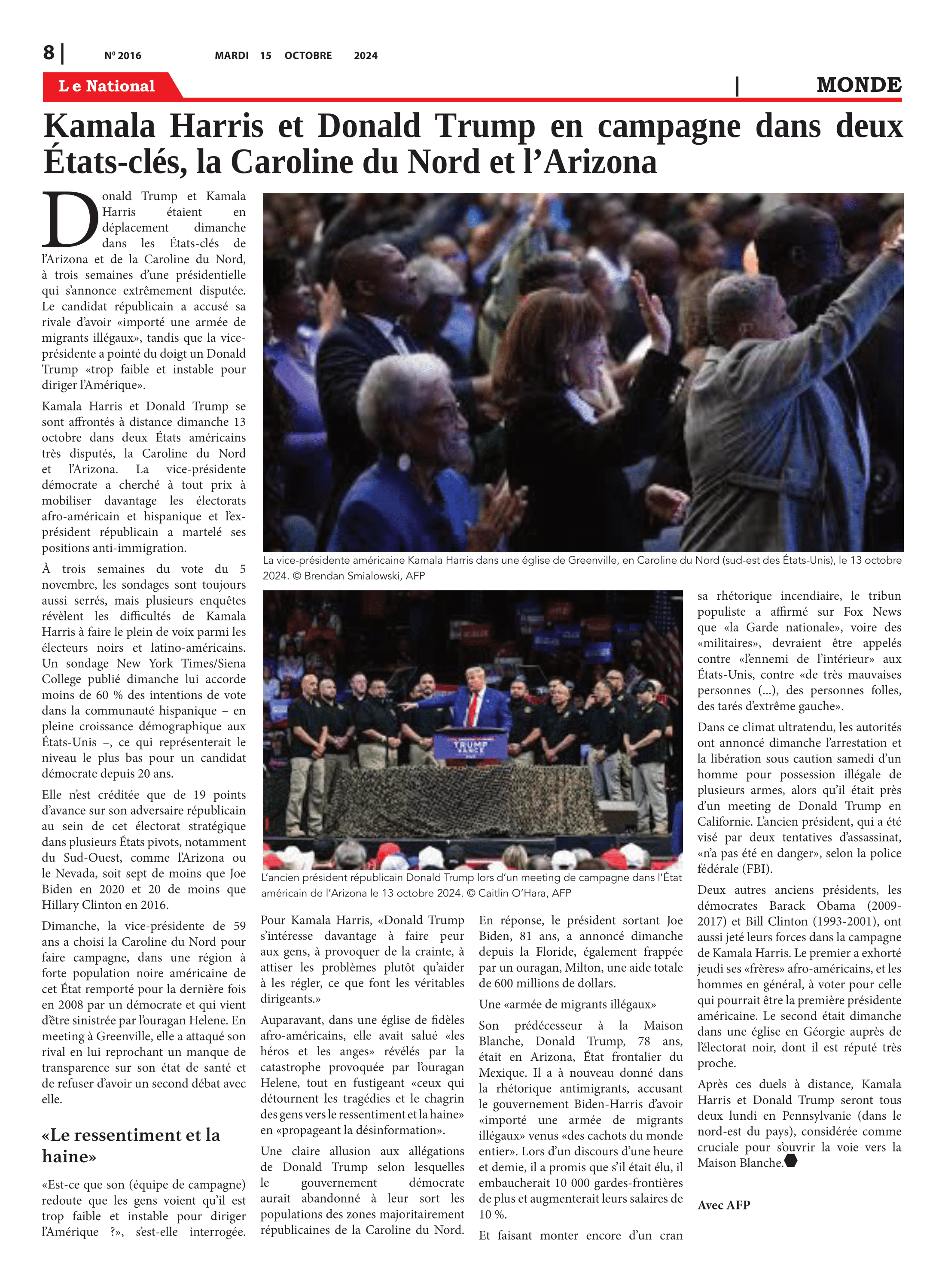 Page 8 de l'édition 2016