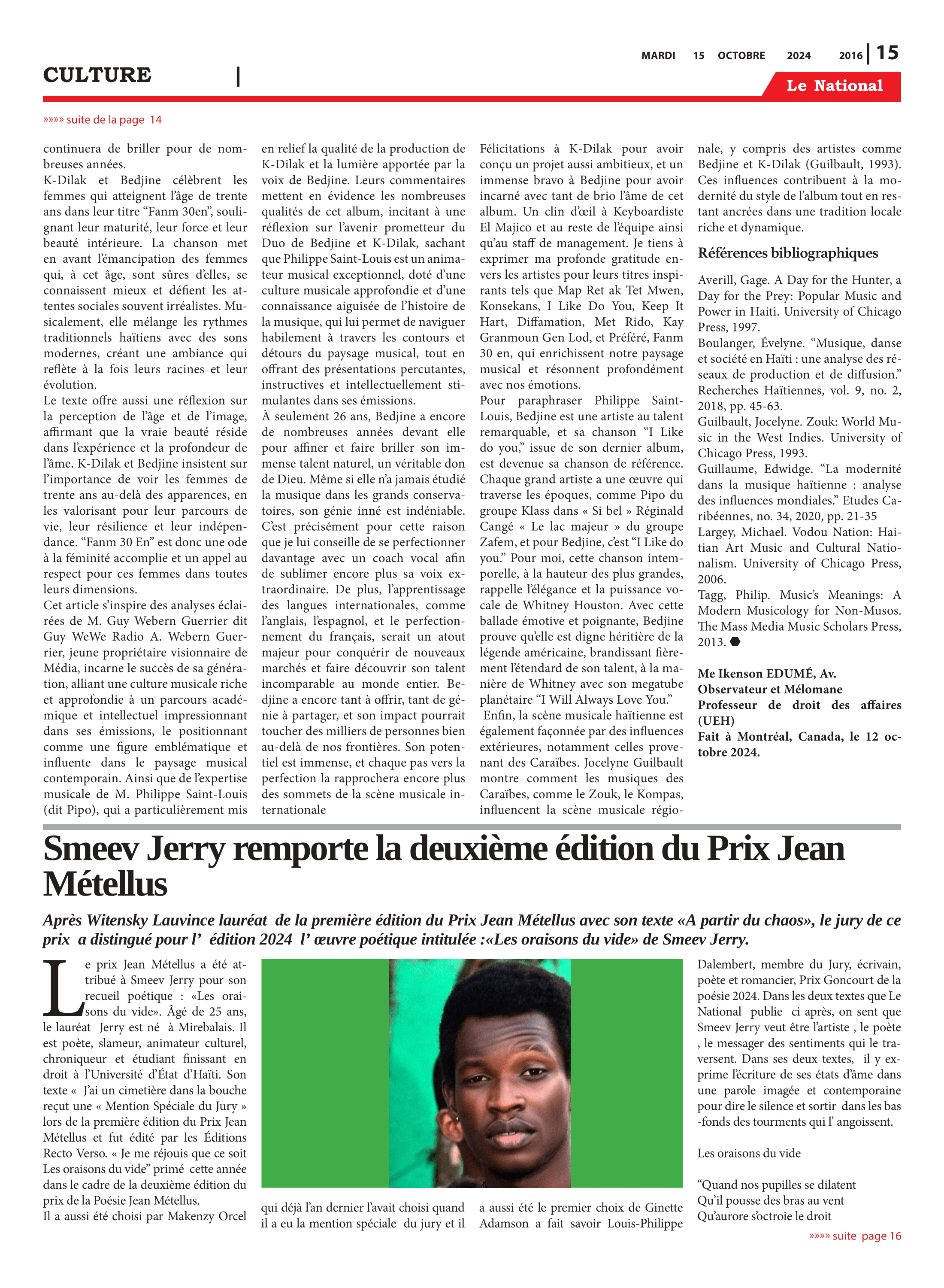 Page 15 de l'édition 2016
