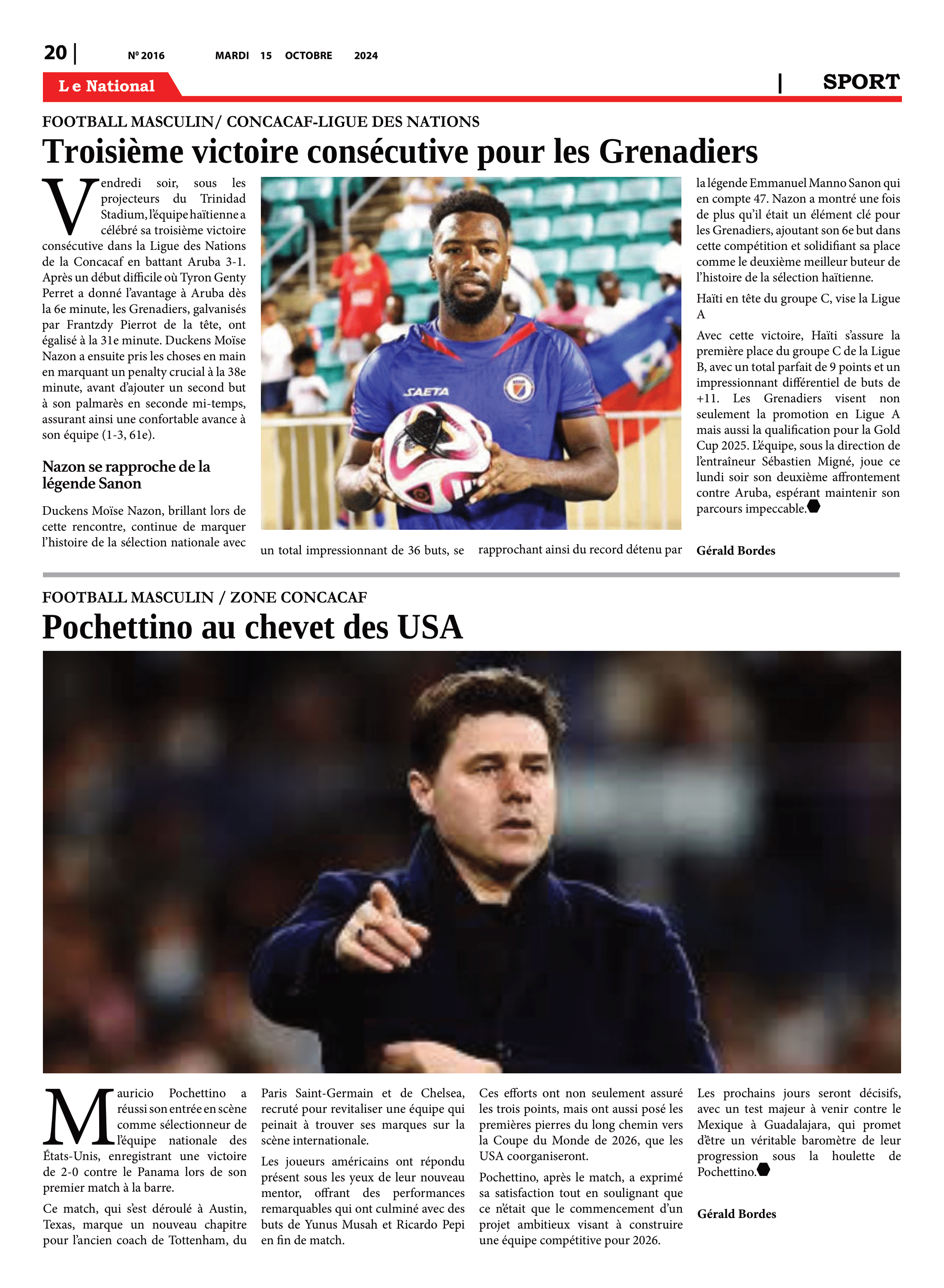 Page 20 de l'édition 2016