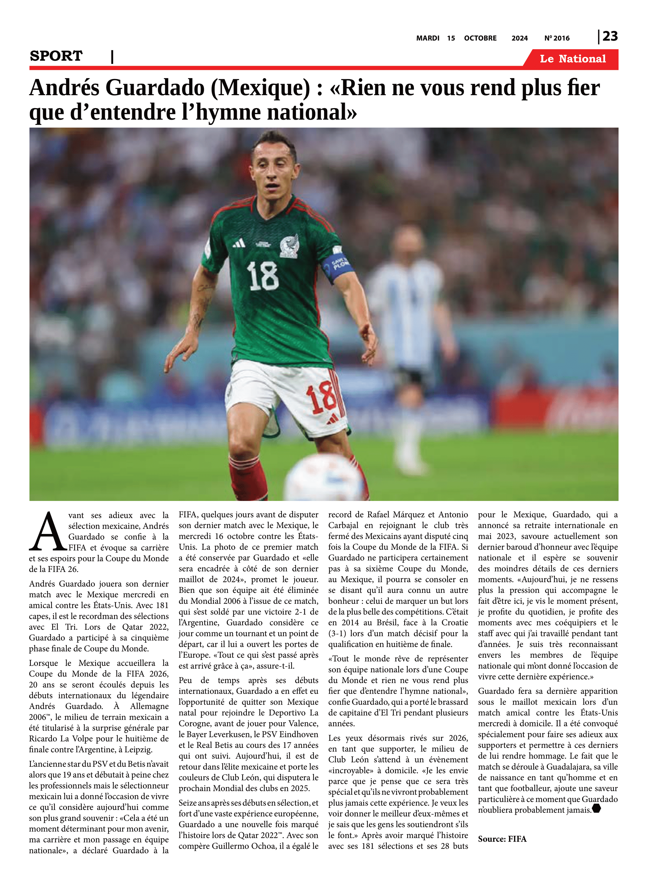 Page 23 de l'édition 2016