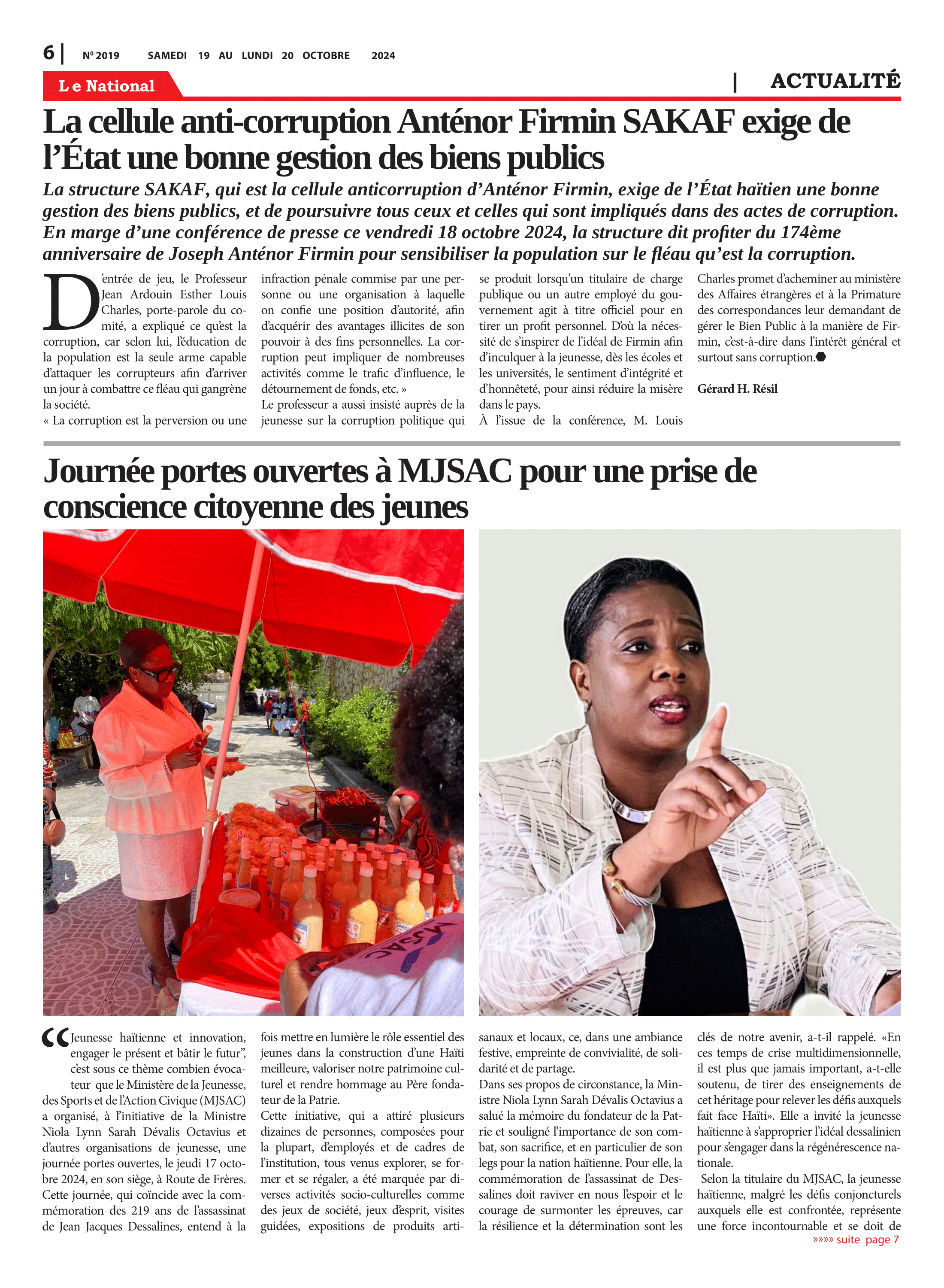 Page 6 de l'édition 2019