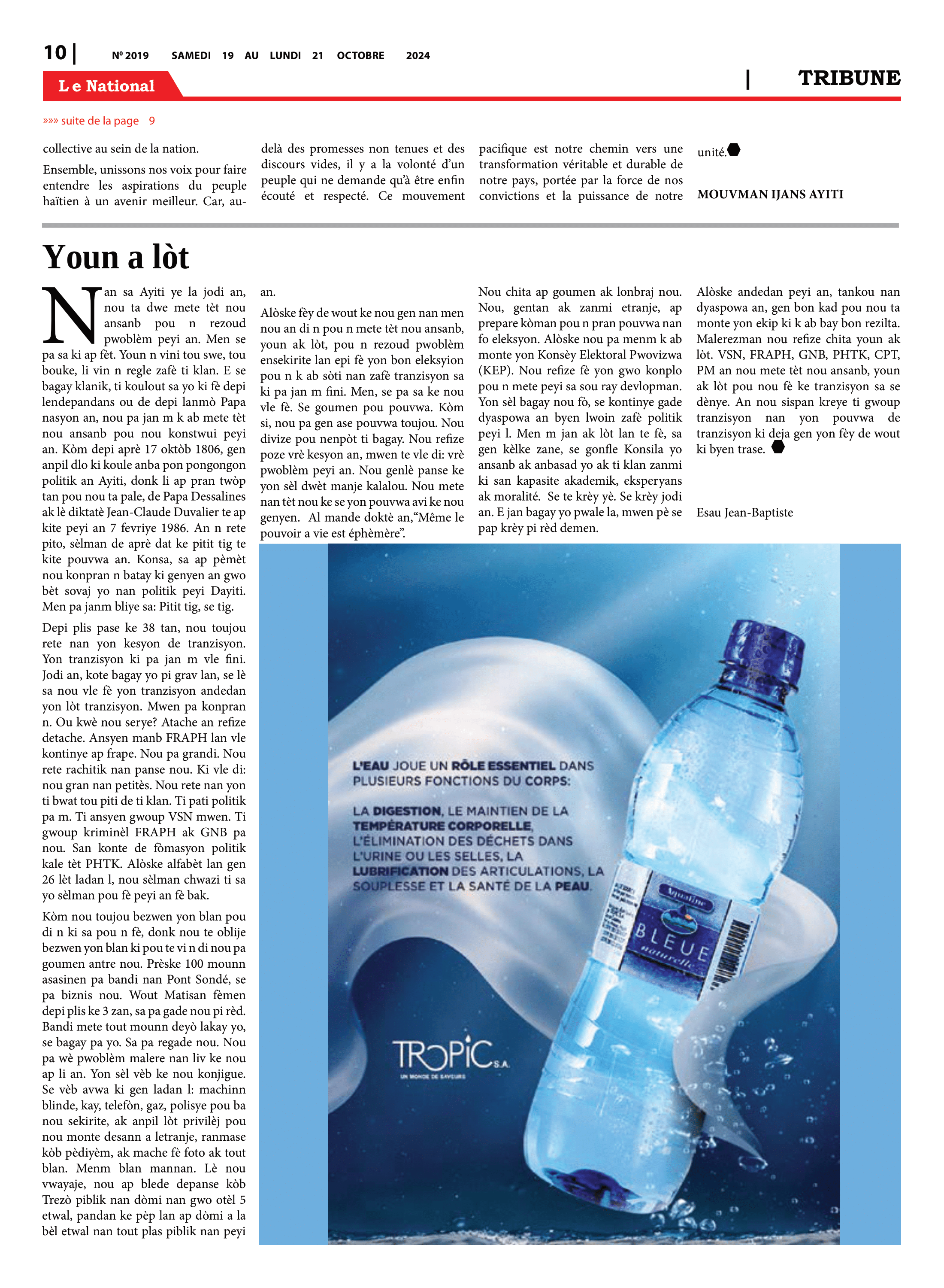 Page 10 de l'édition 2019