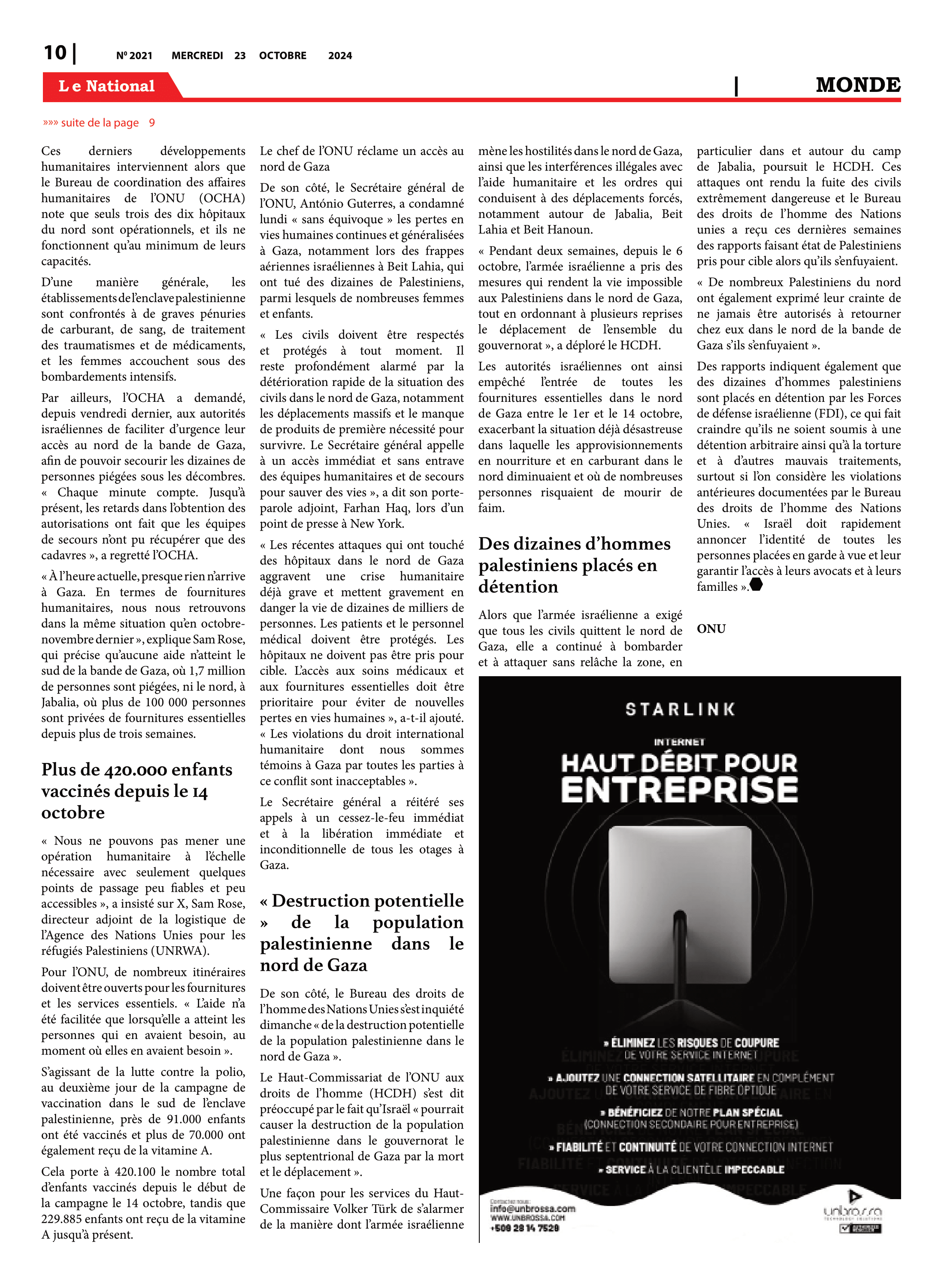 Page 10 de l'édition 2021