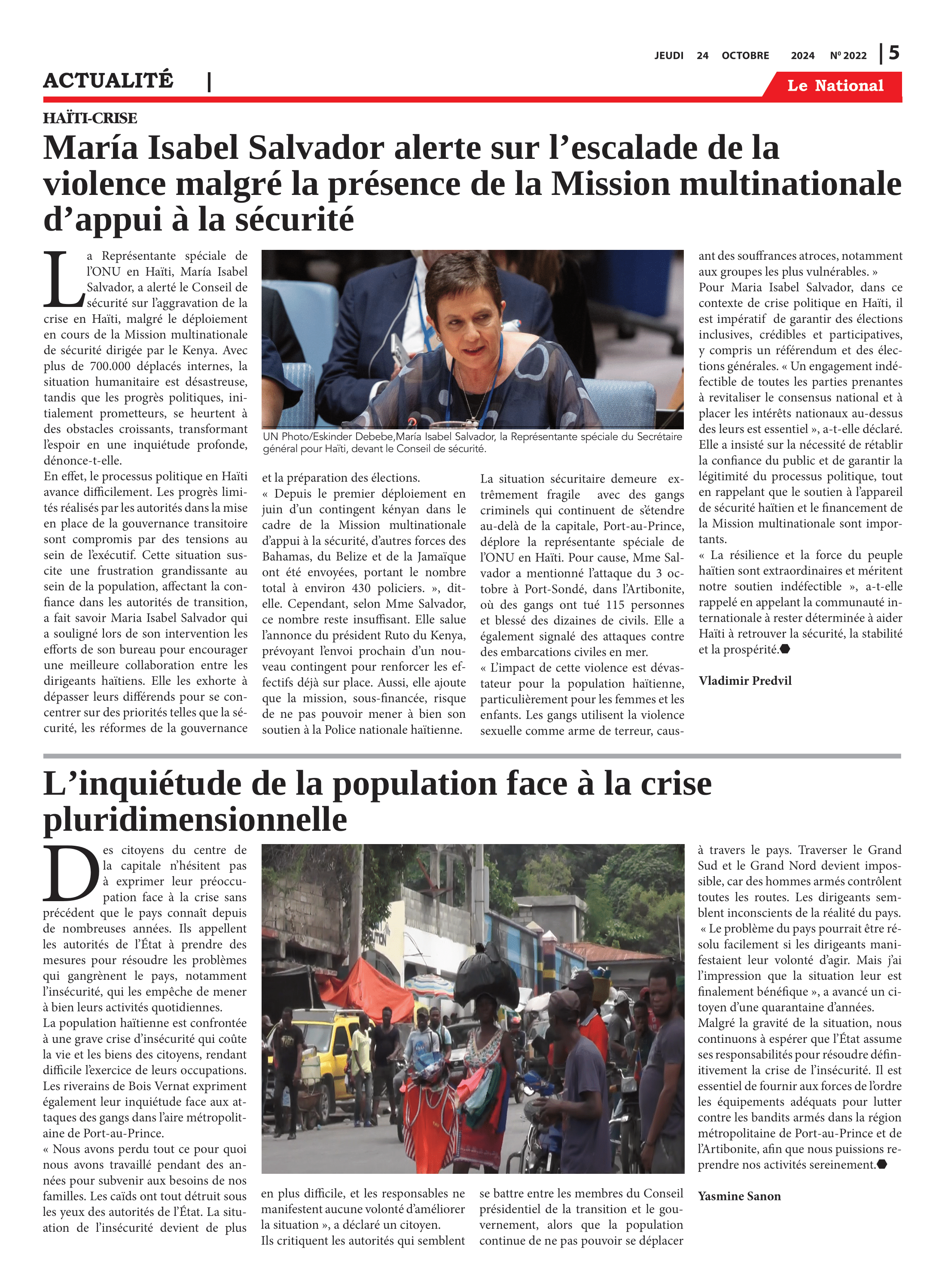 Page 5 de l'édition 2022