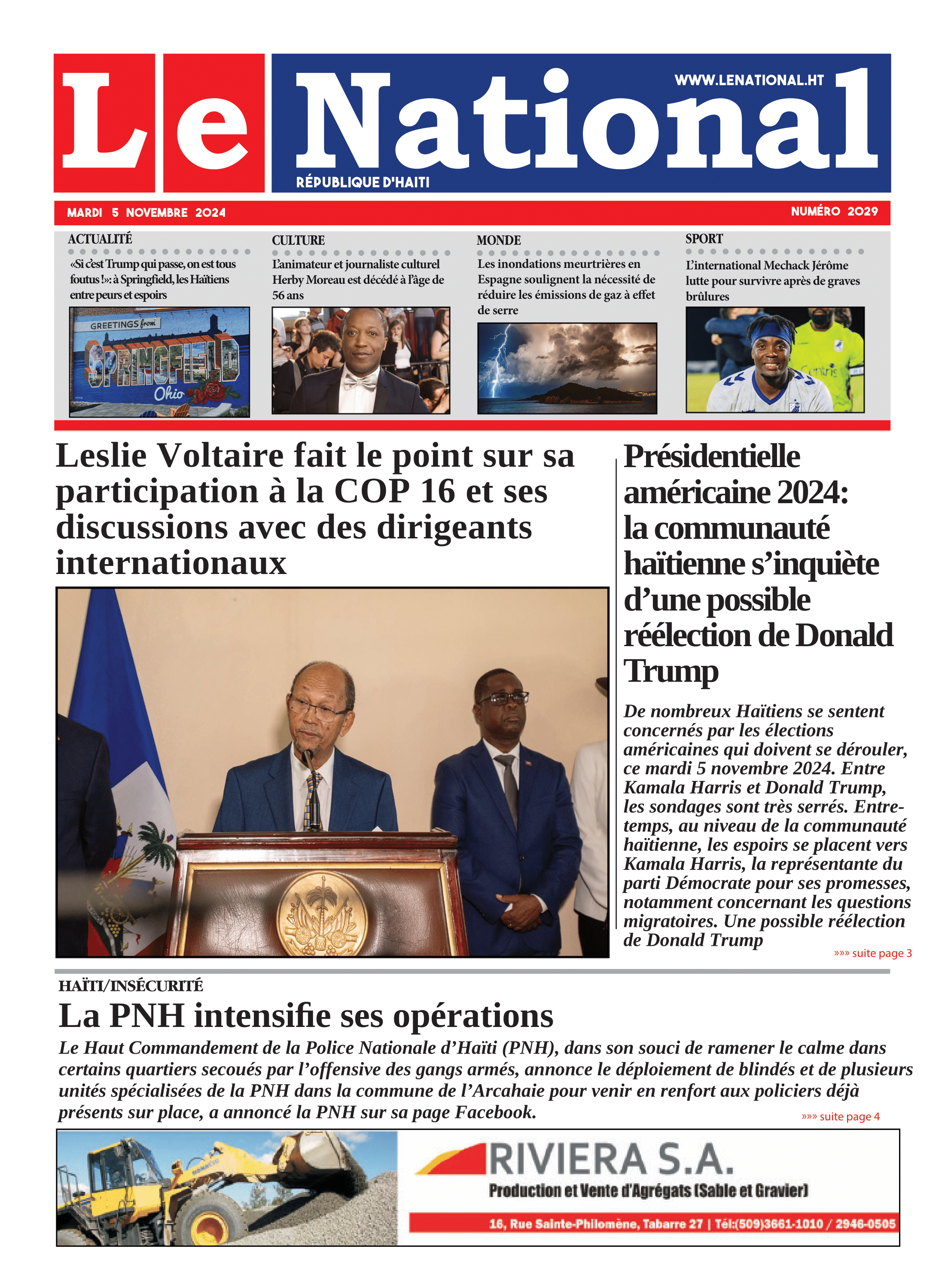 Page 1 de l'édition 2029