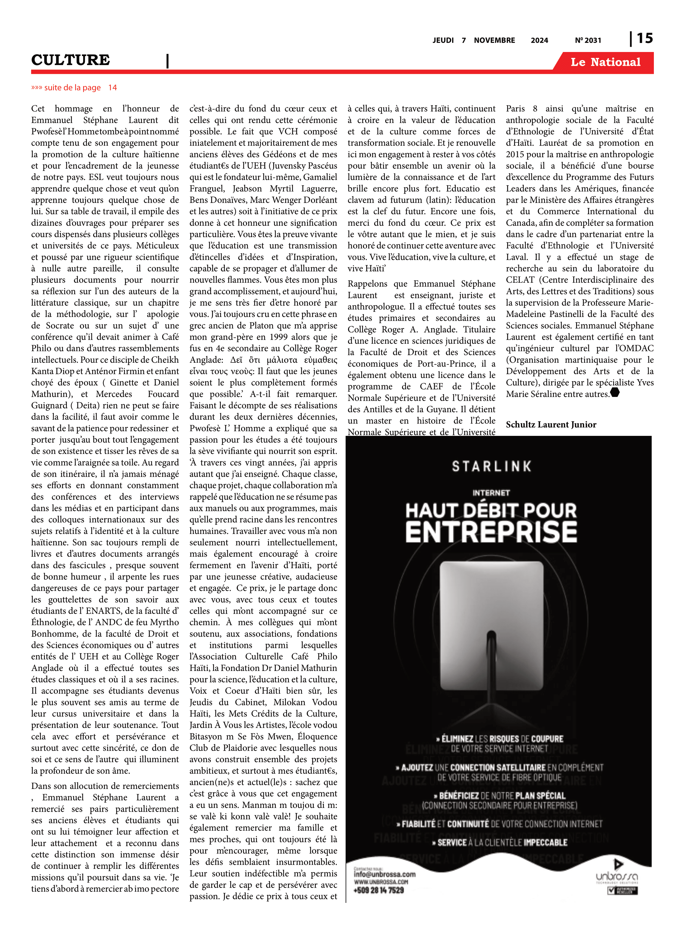 Page 15 de l'édition 2031
