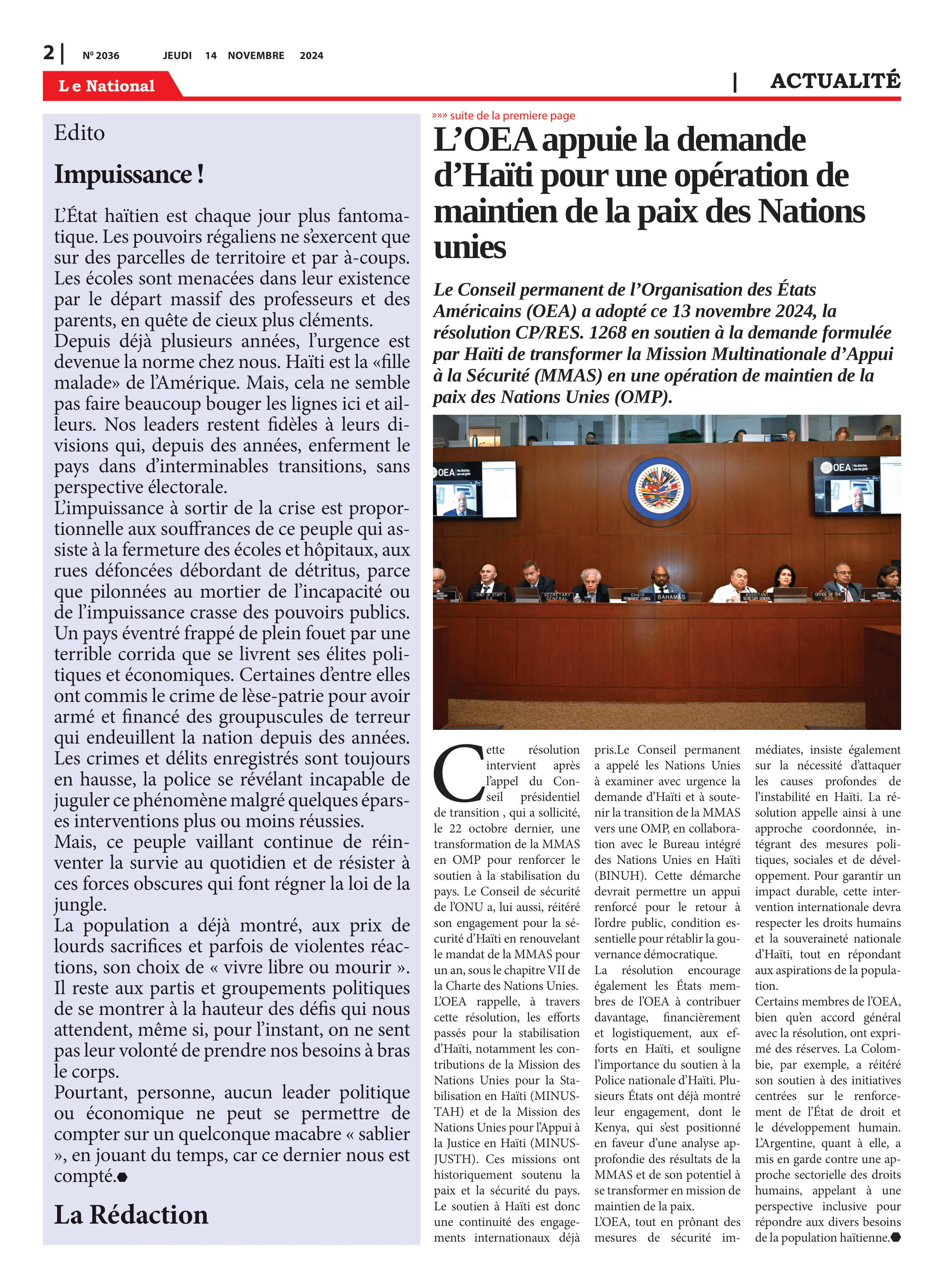 Page 2 de l'édition 2036