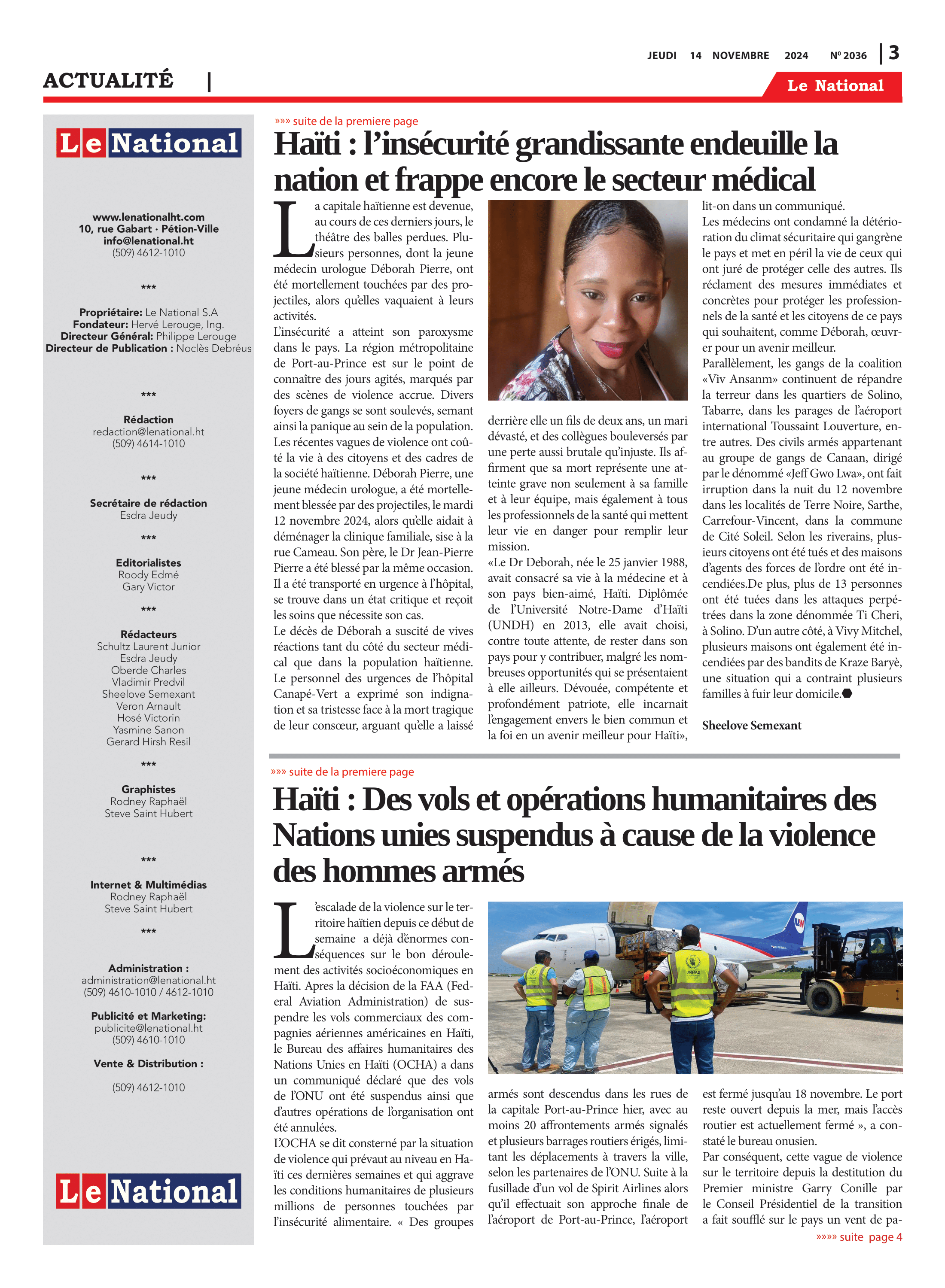 Page 3 de l'édition 2036