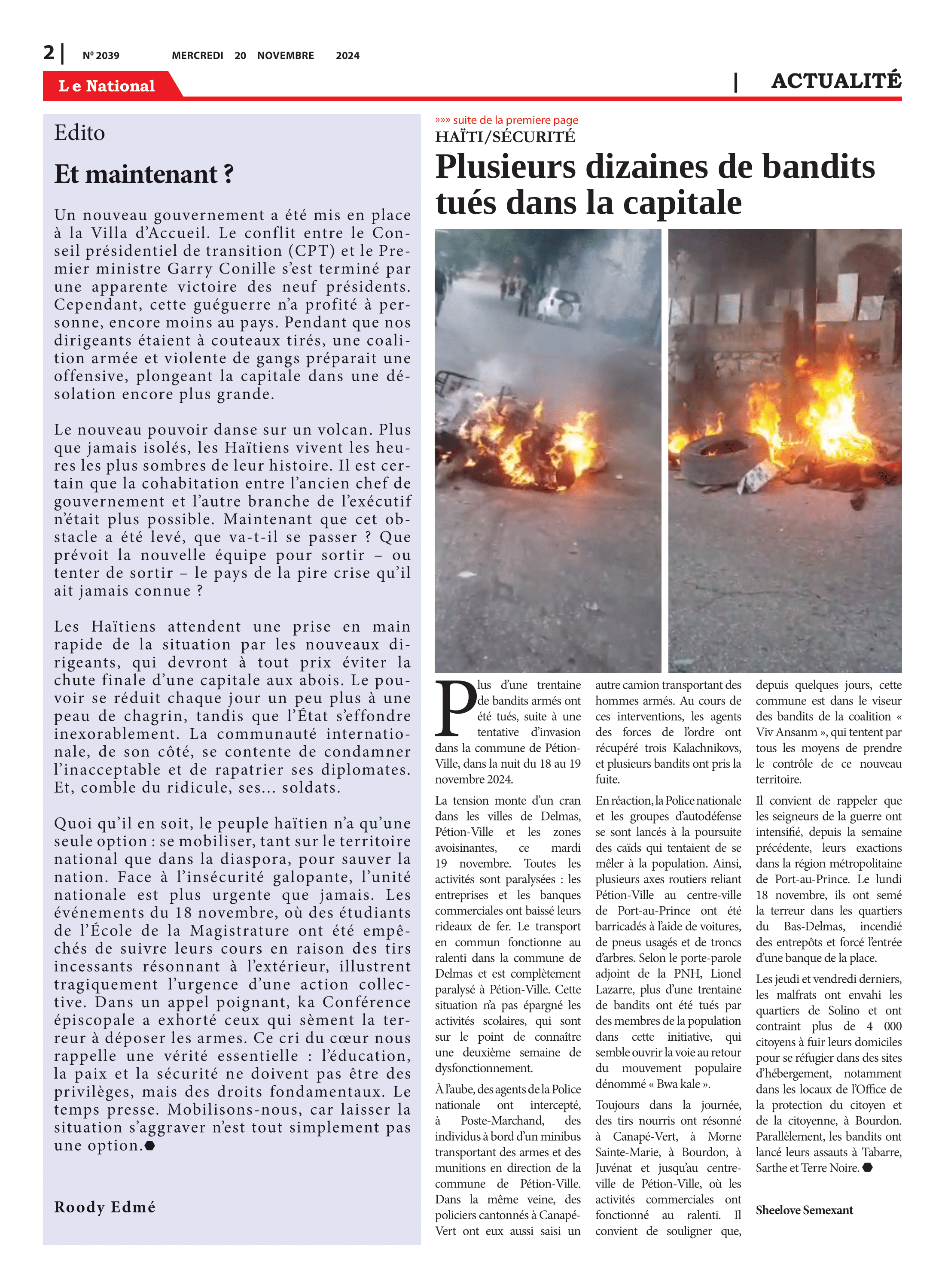Page 2 de l'édition 2039