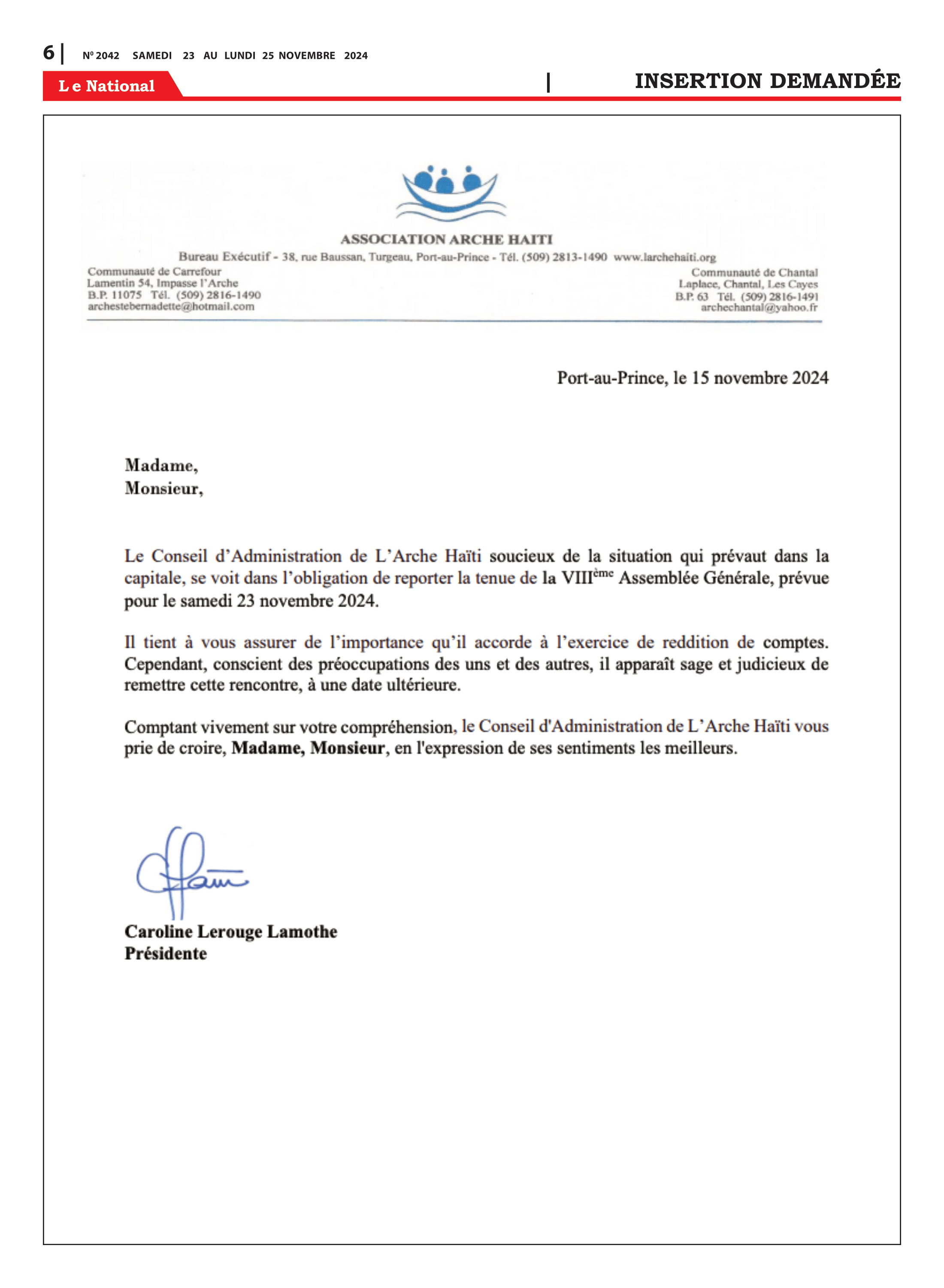 Page 6 de l'édition 2042