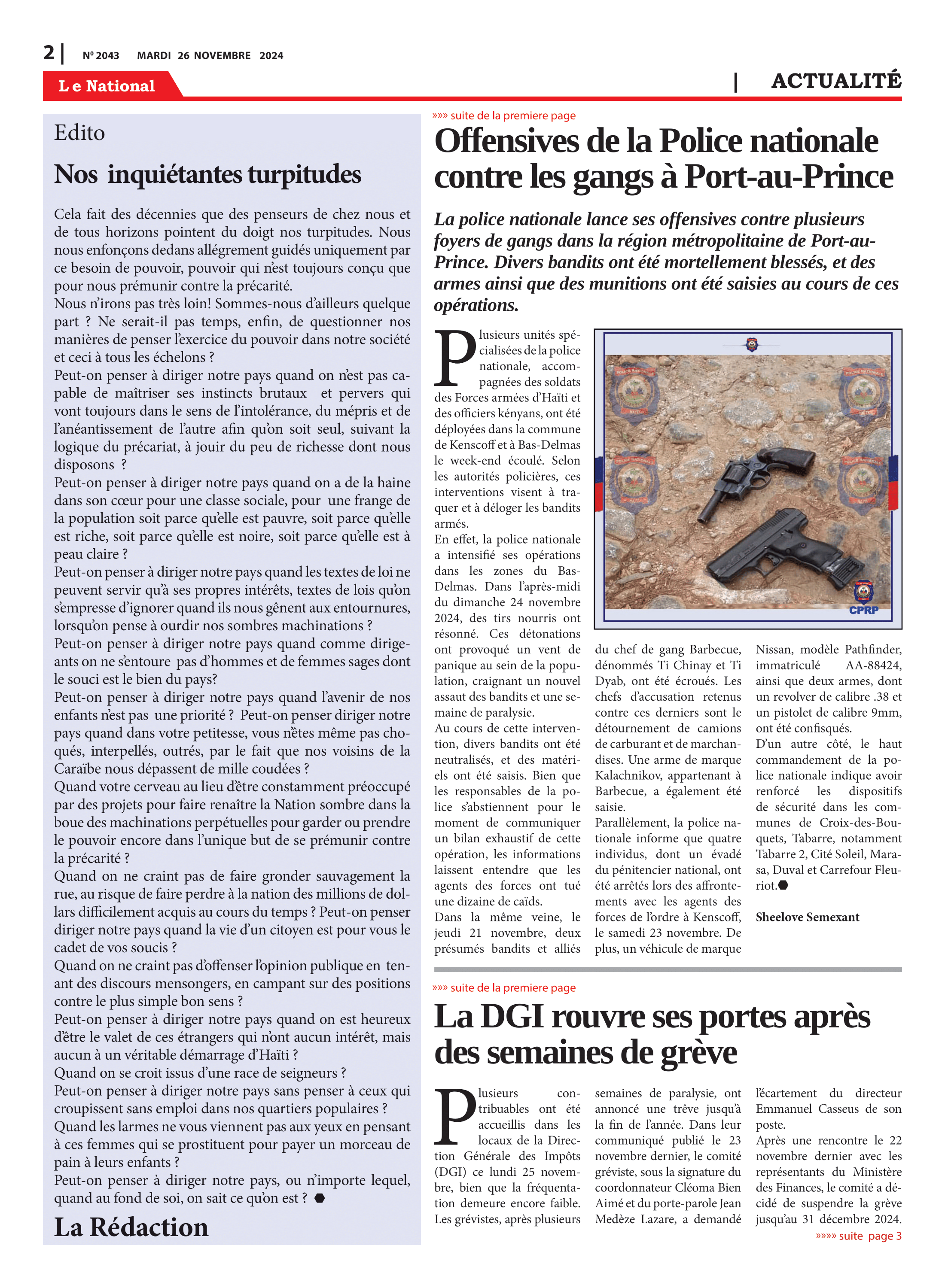 Page 2 de l'édition 2043