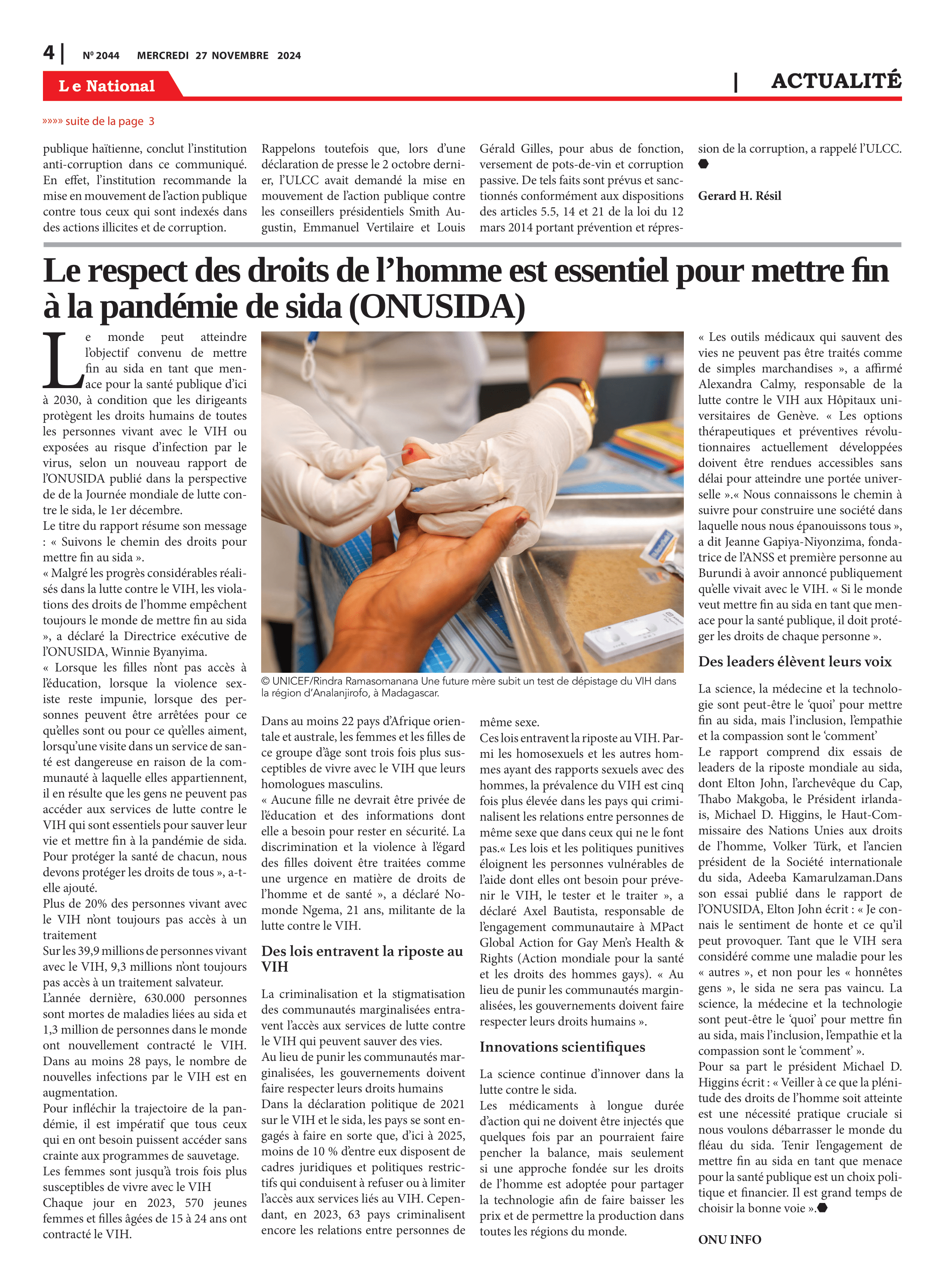 Page 4 de l'édition 2044