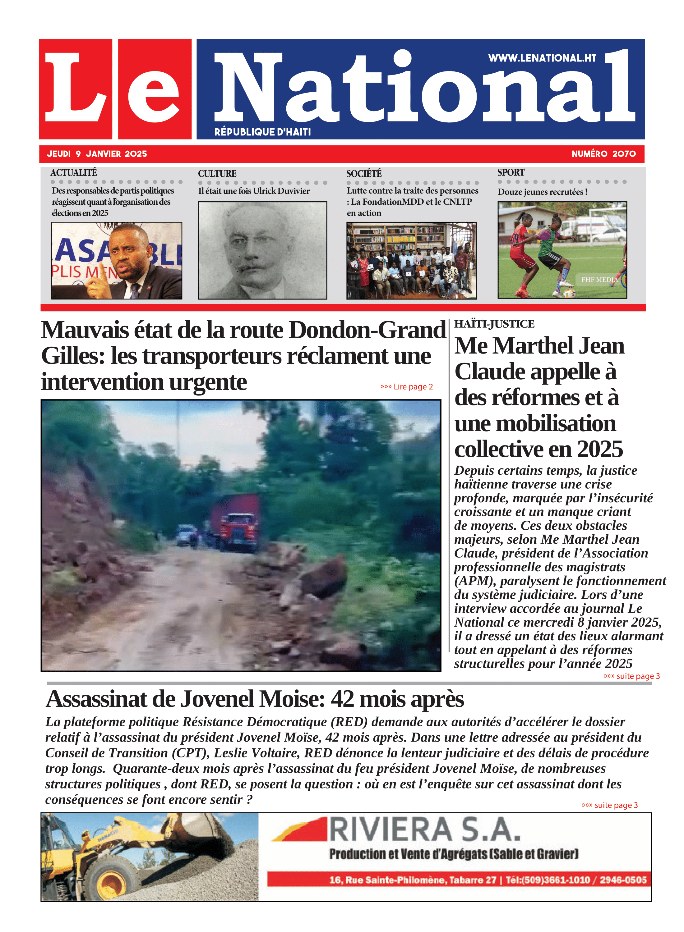 Page 1 de l'édition 2070