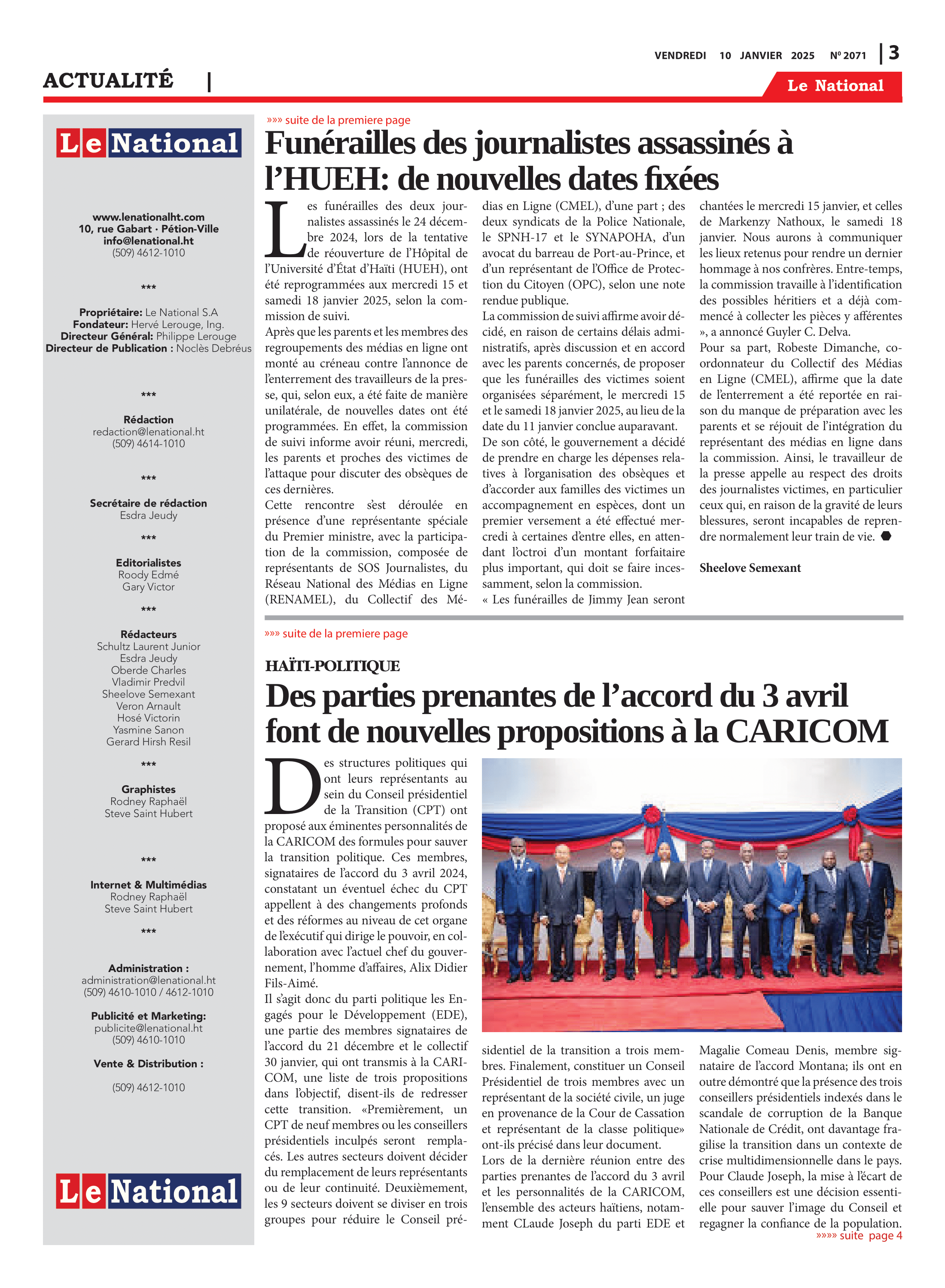 Page 3 de l'édition 2071