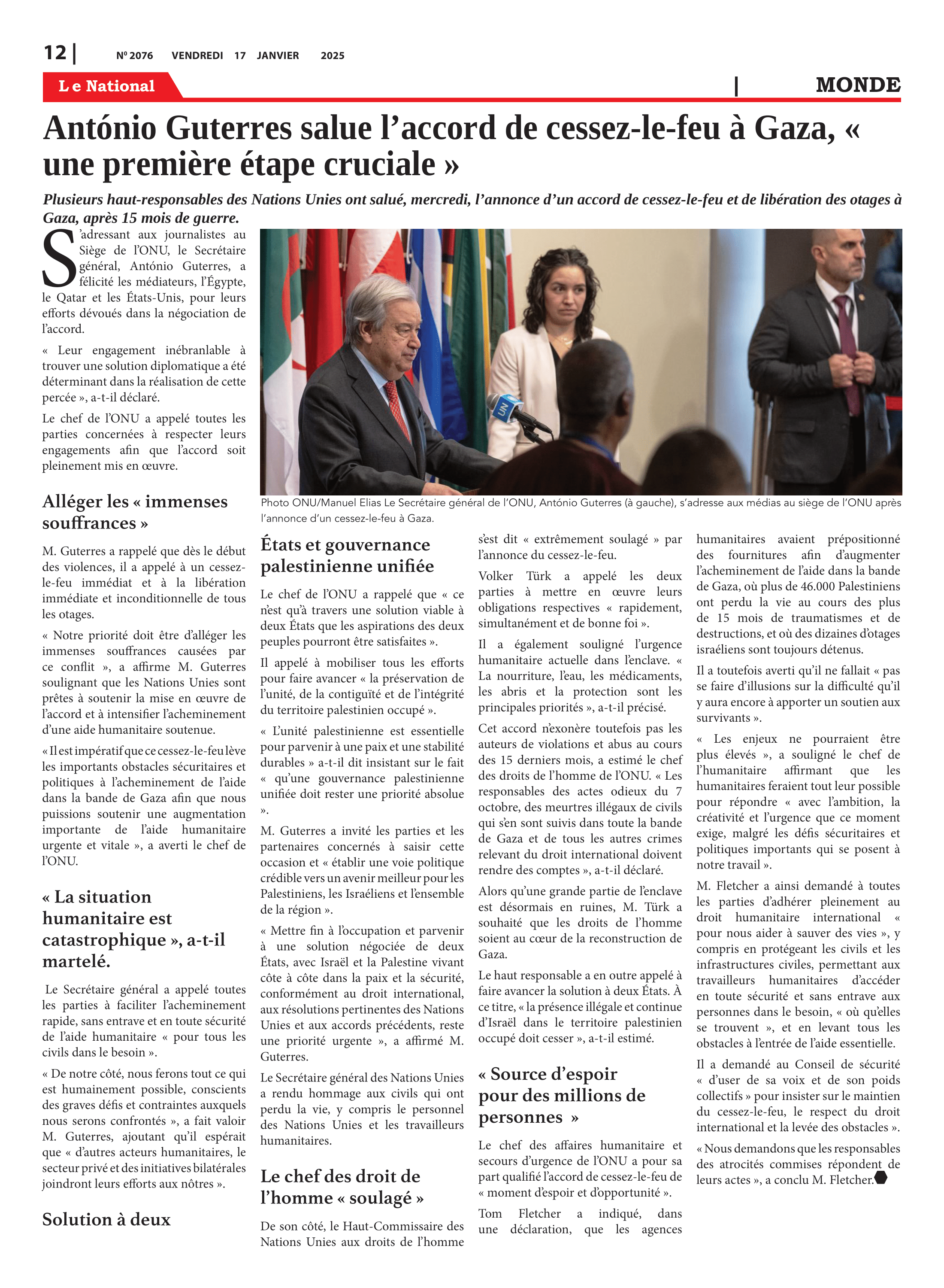 Page 12 de l'édition 2076