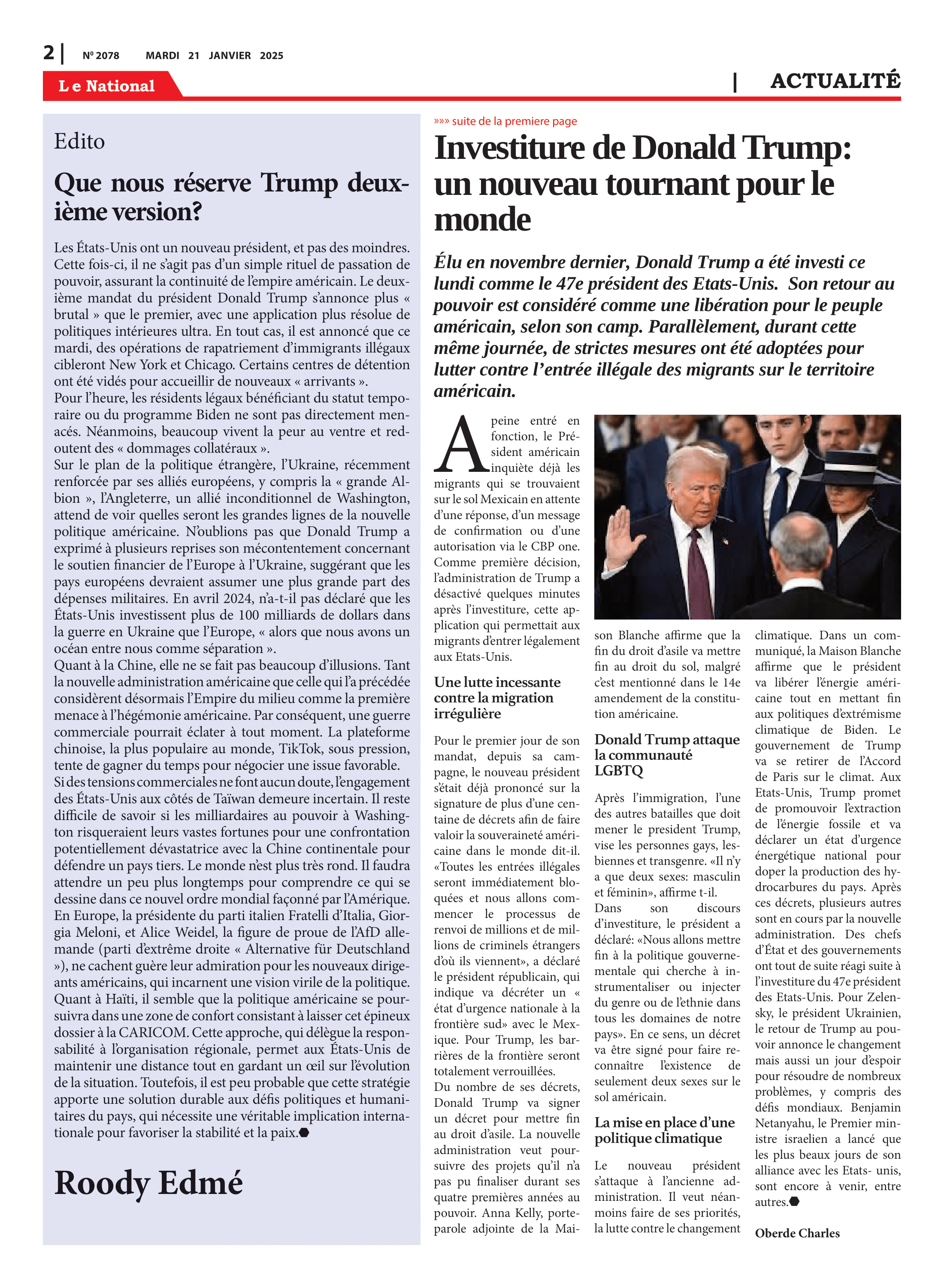 Page 2 de l'édition 2078