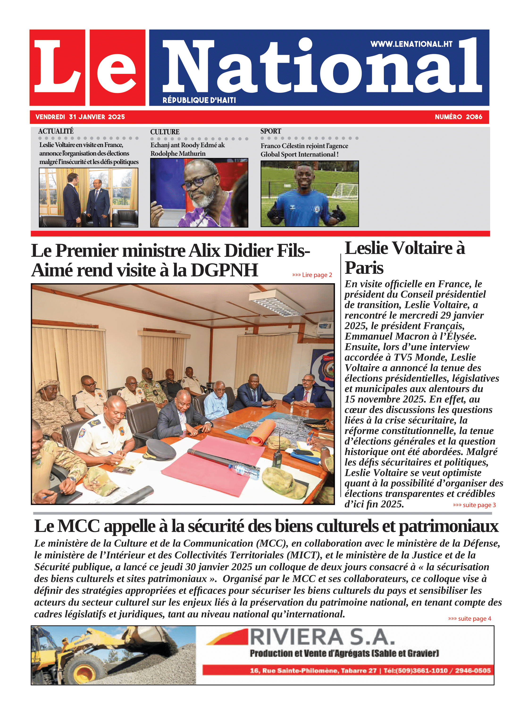 Page 1 de l'édition 2086