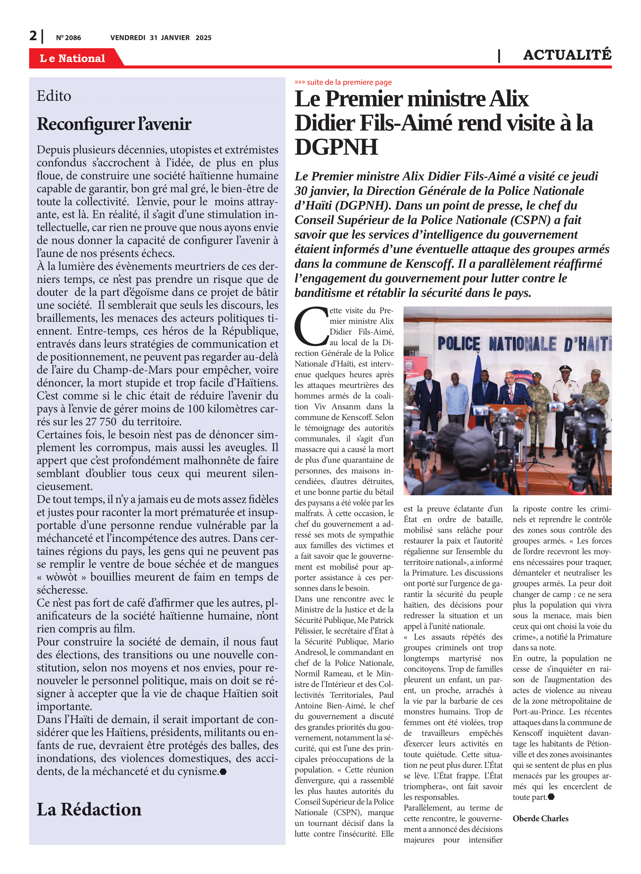 Page 2 de l'édition 2086