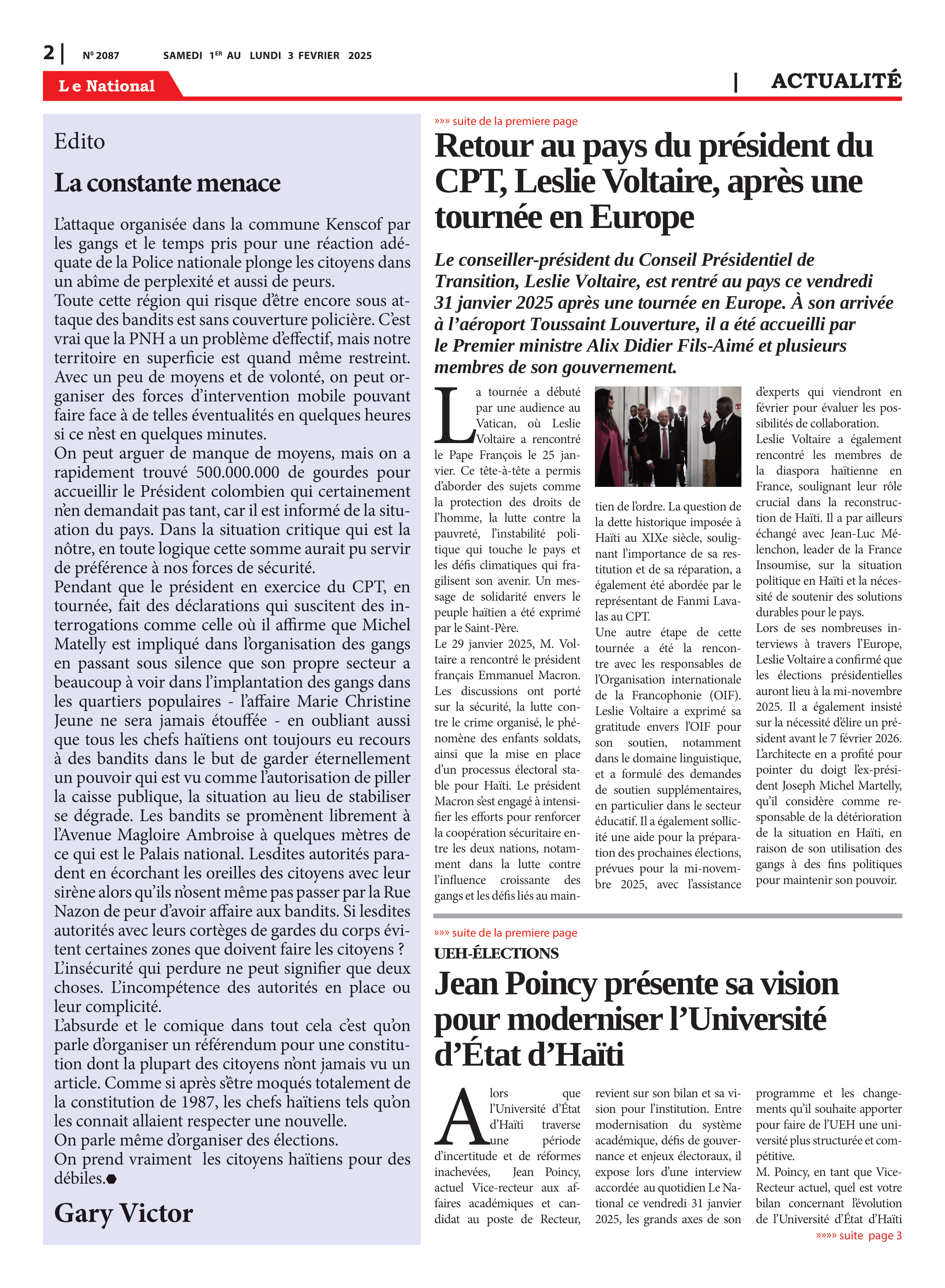 Page 2 de l'édition 2087