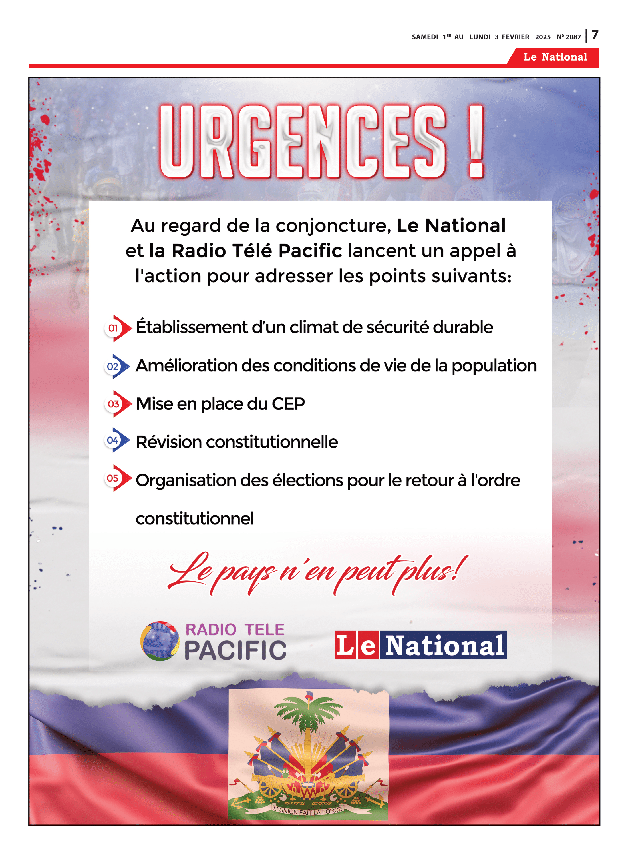 Page 7 de l'édition 2087
