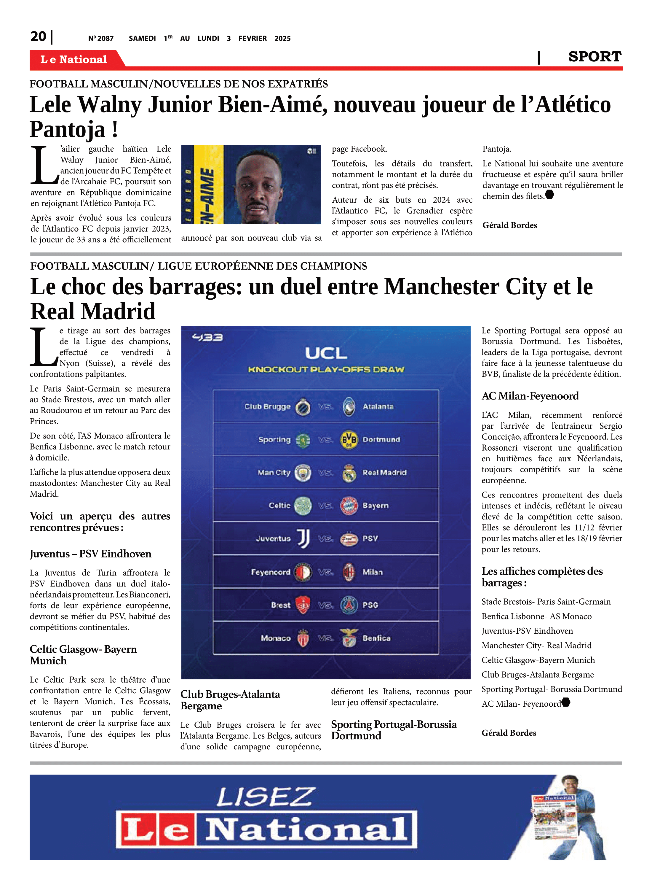 Page 20 de l'édition 2087