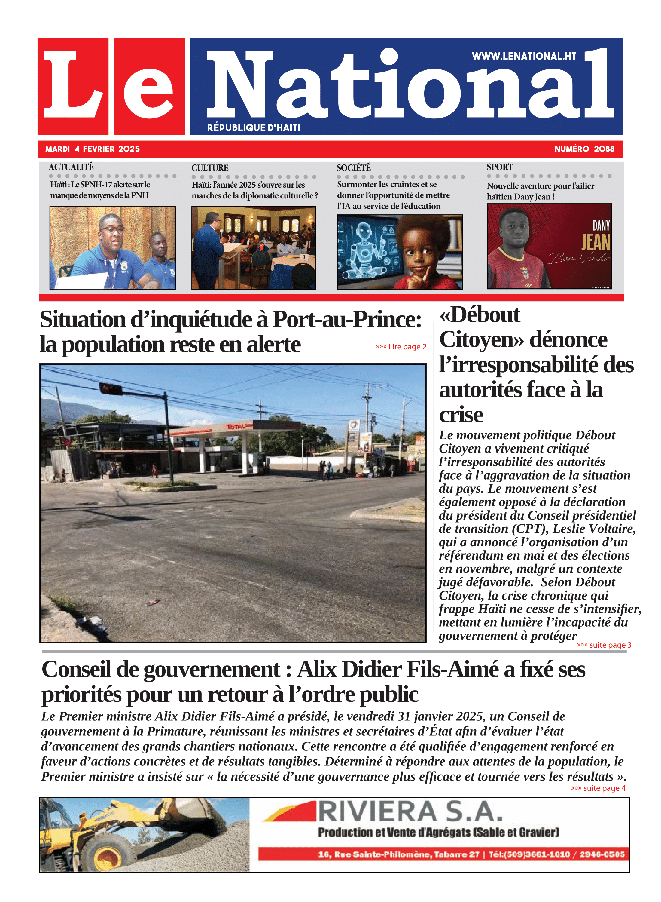 Page 1 de l'édition 2088