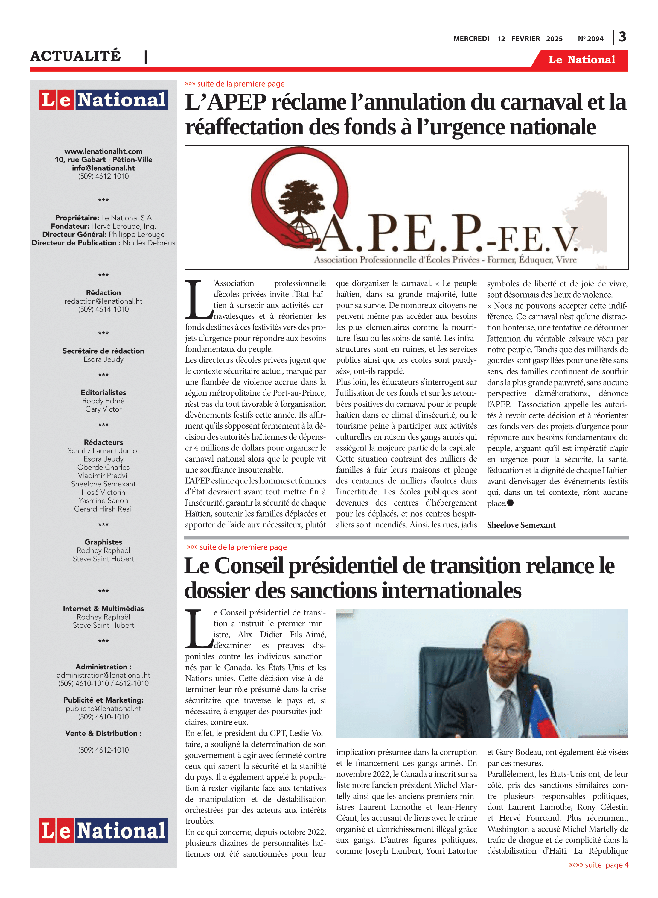 Page 3 de l'édition 2094