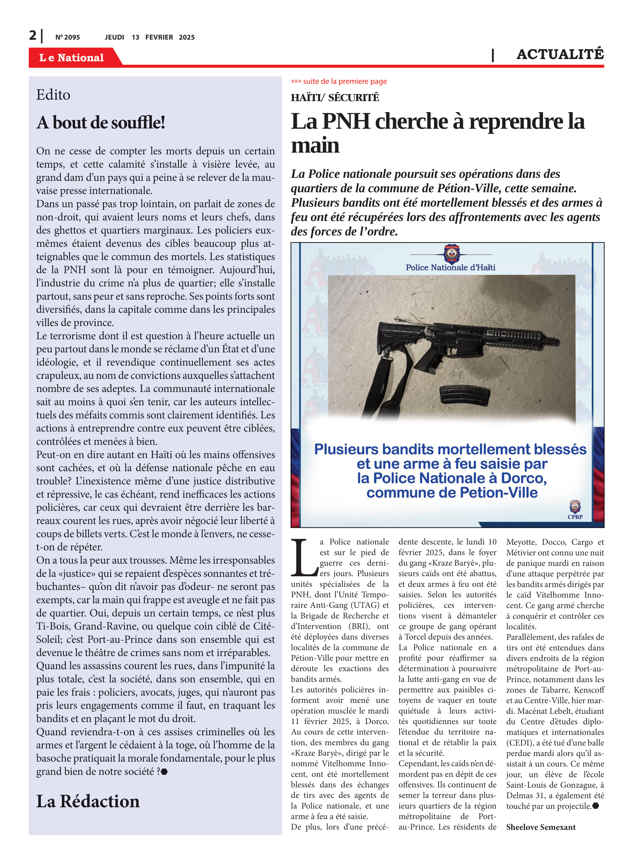 Page 2 de l'édition 2095