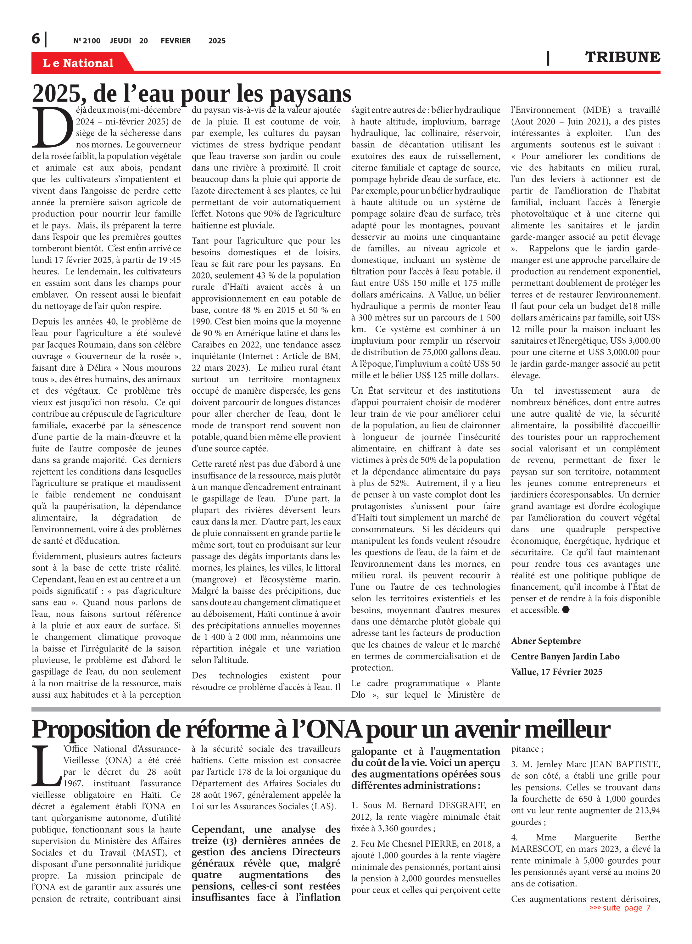 Page 6 de l'édition 2100