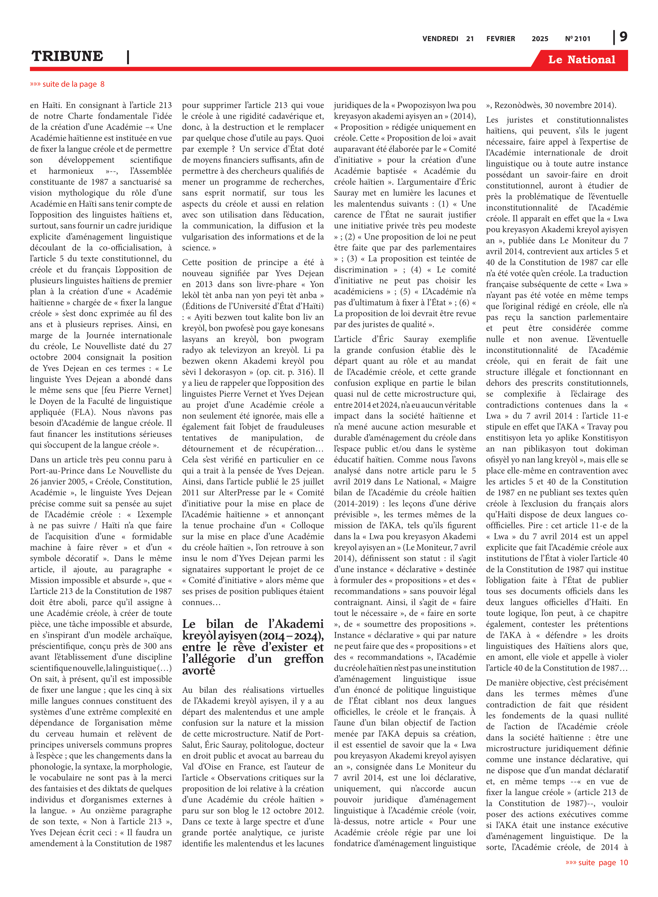 Page 9 de l'édition 2101
