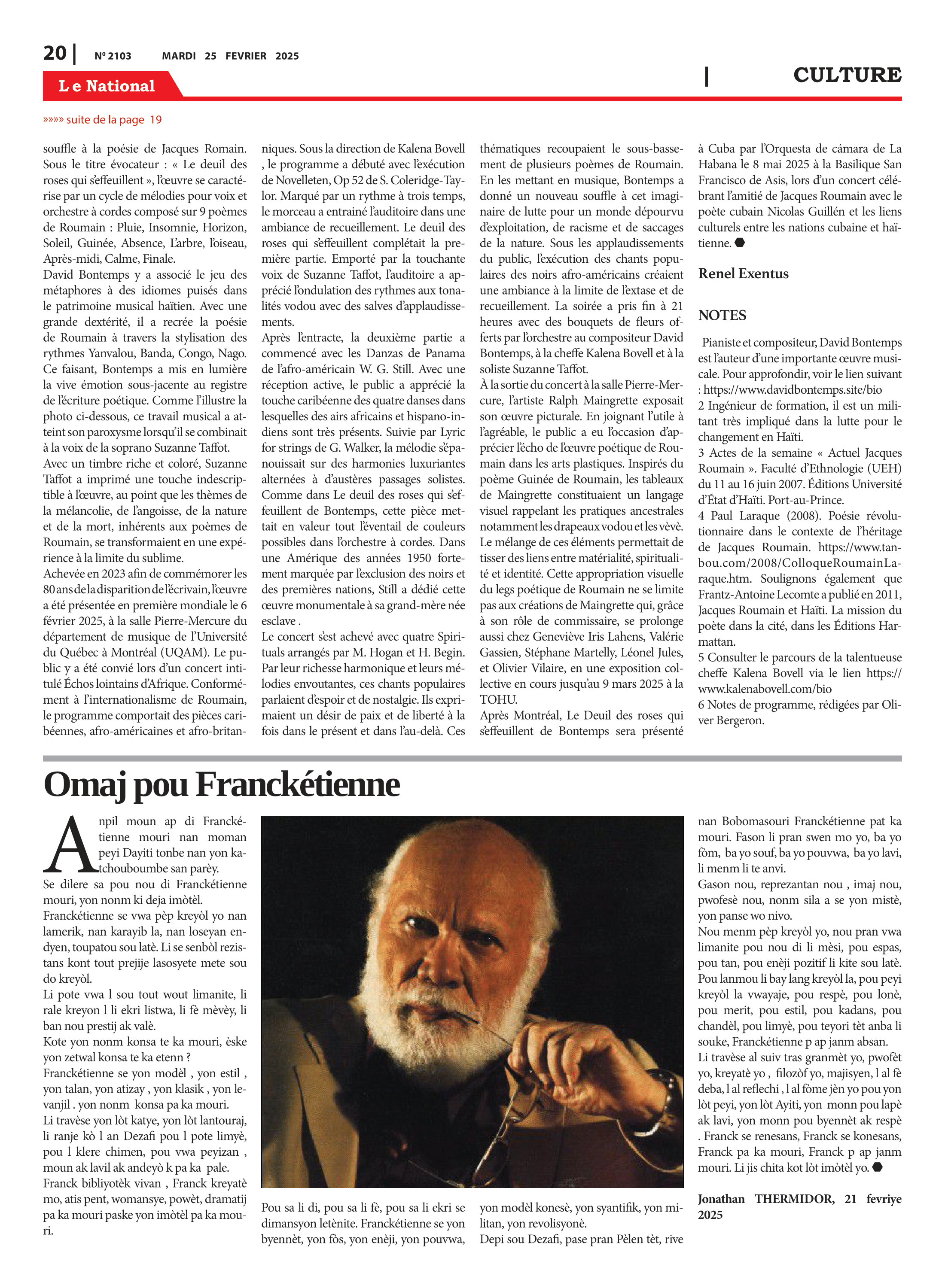 Page 20 de l'édition 2103