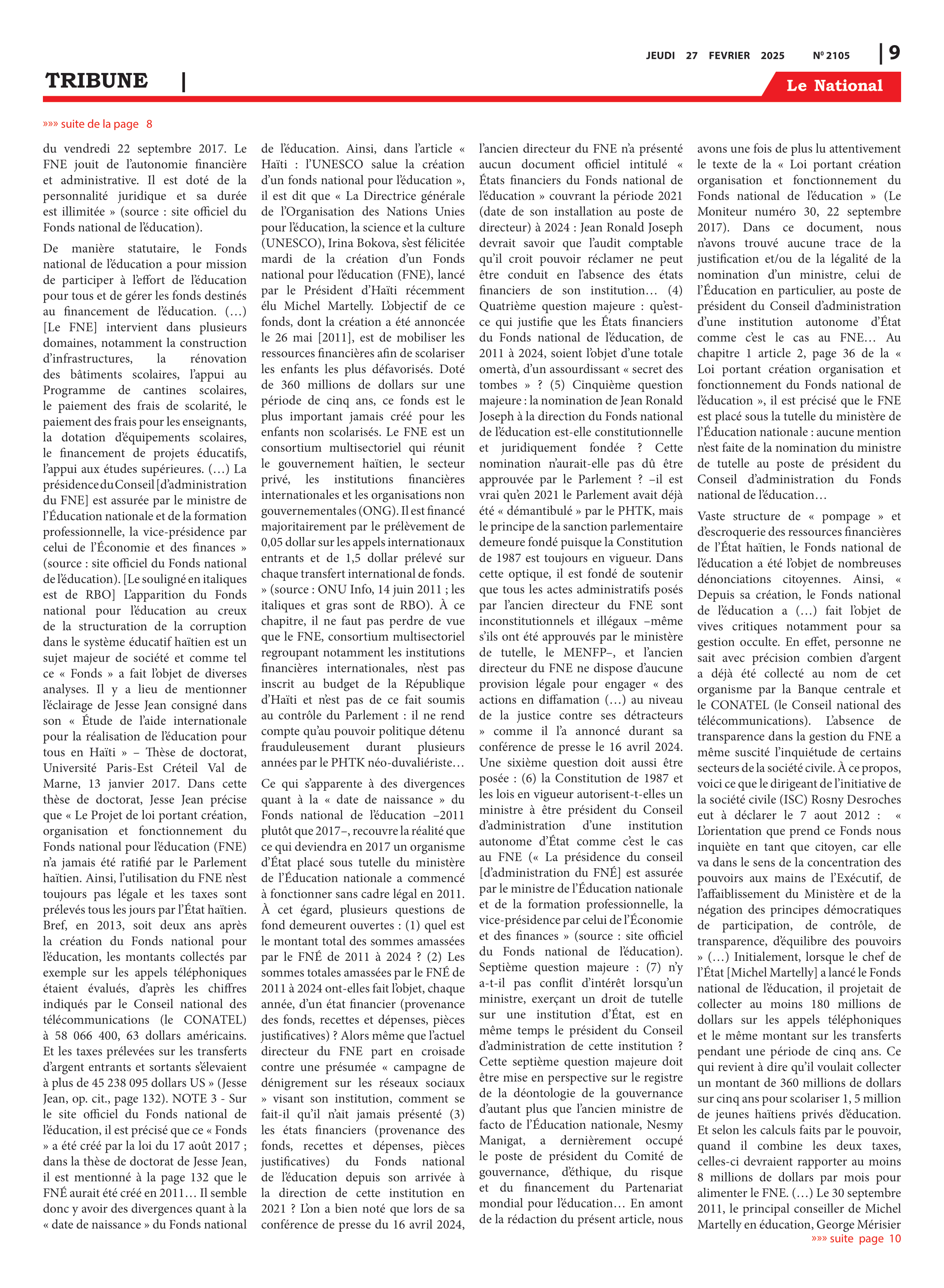 Page 9 de l'édition 2105